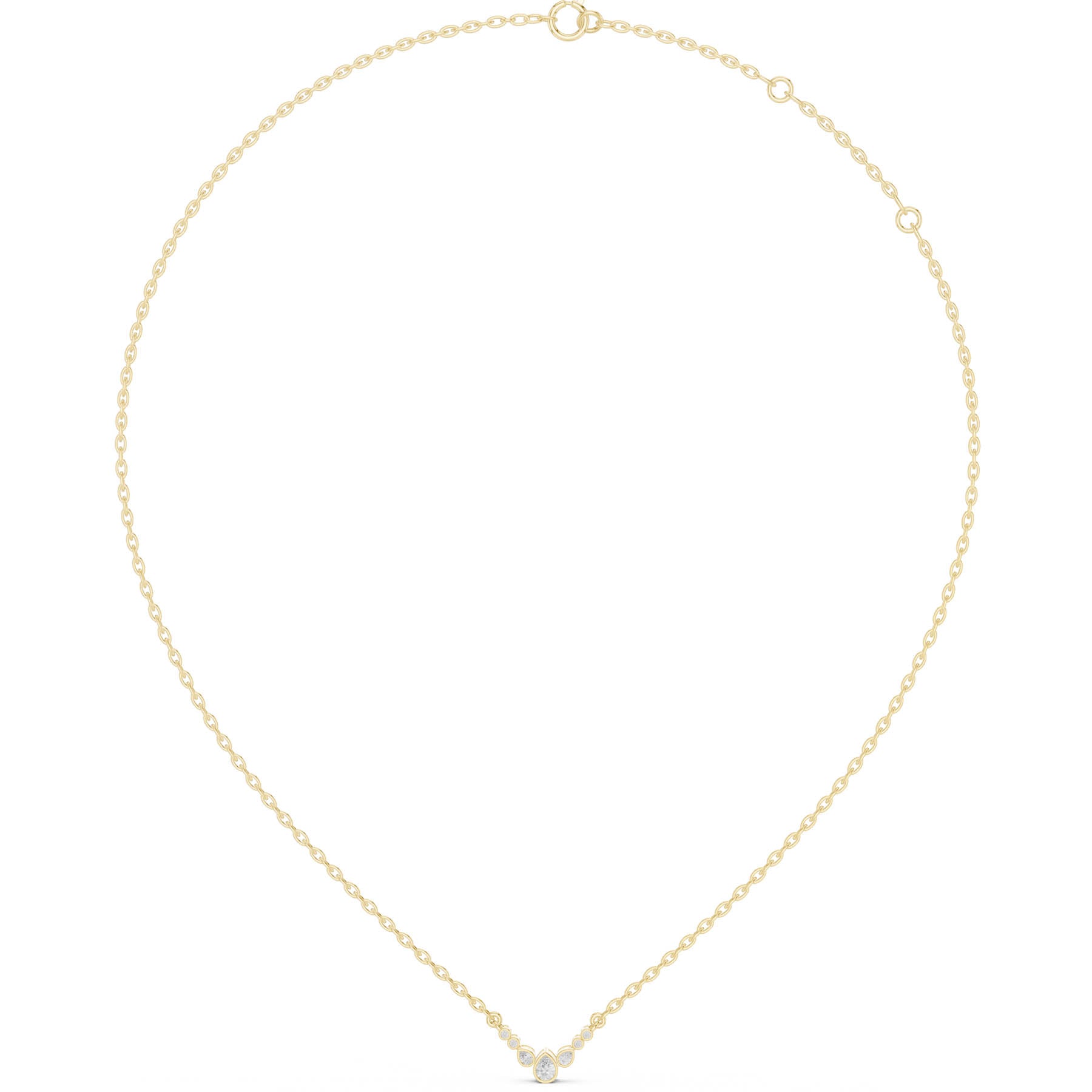 .20 Ct. Graduated Pear and Round Diamond Drop Necklace with Delicate Chain (SBWN (54)) 8