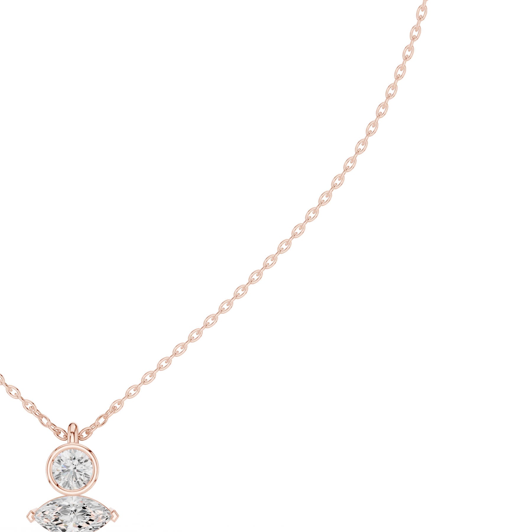 .27 Ct. Round and Marquise Diamond Two-Stone Drop Pendant Necklace (SBWN (55)) 10