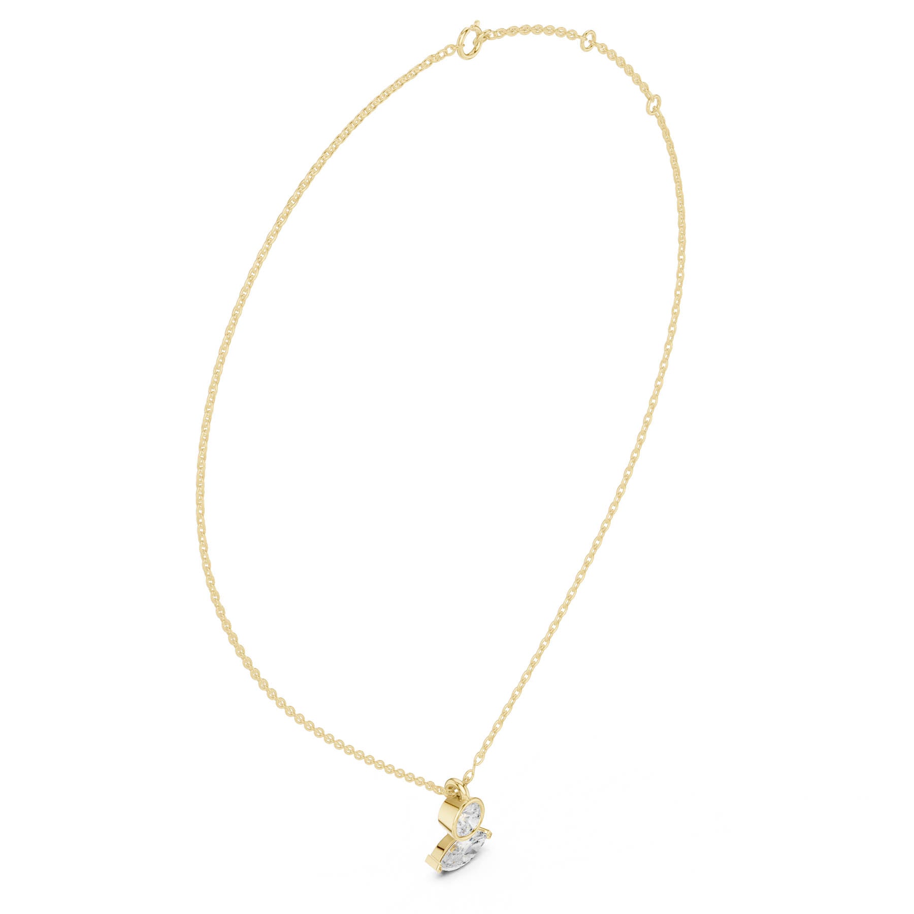 .27 Ct. Round and Marquise Diamond Two-Stone Drop Pendant Necklace (SBWN (55)) 6
