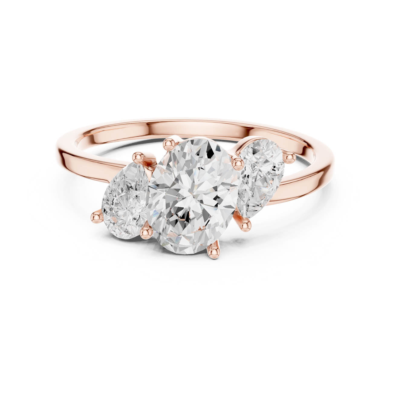 1.54 Ct. Oval Diamond Solitaire with Pear Side Accents (SBWR(10)) 7