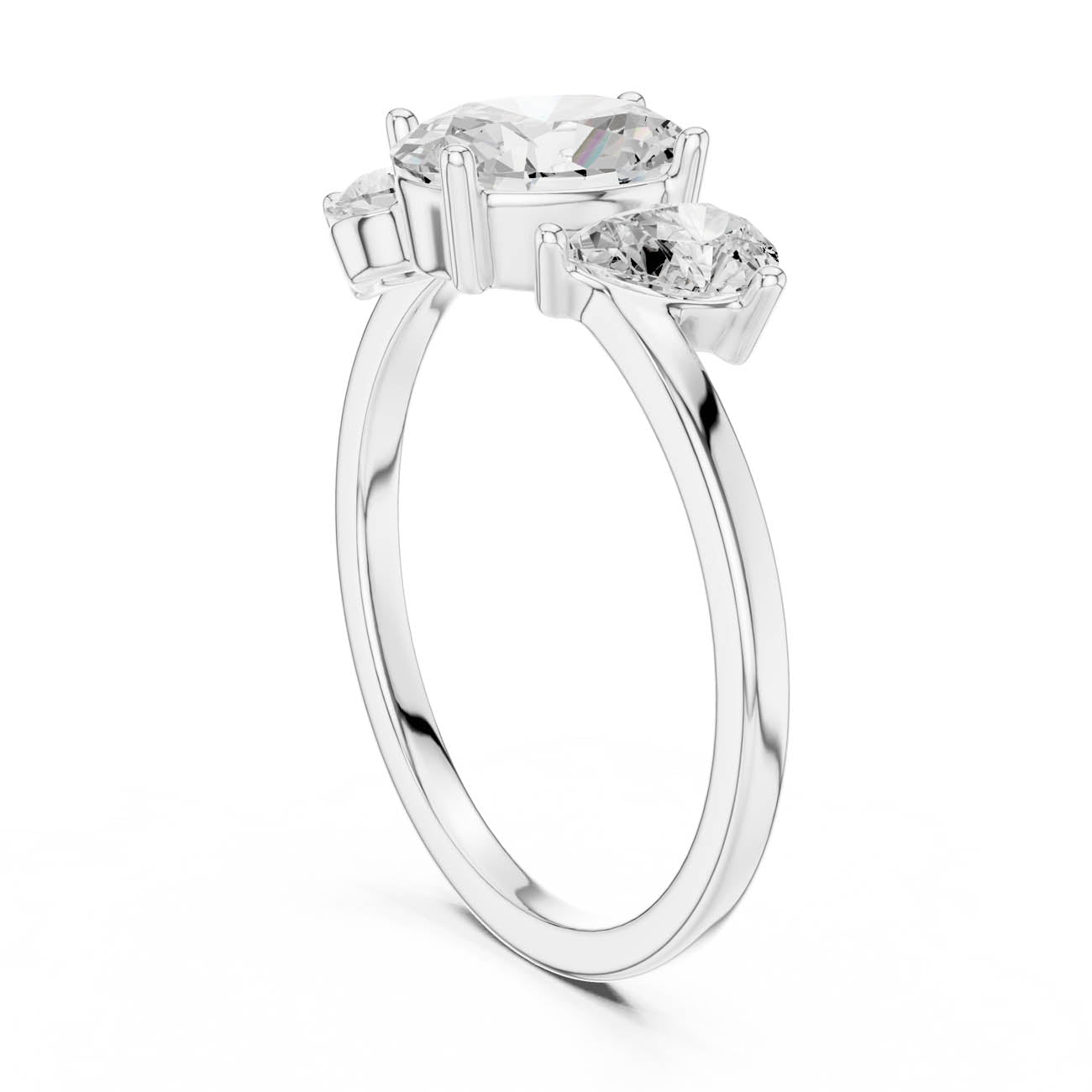 1.54 Ct. Oval Diamond Solitaire with Pear Side Accents (SBWR(10)) 9