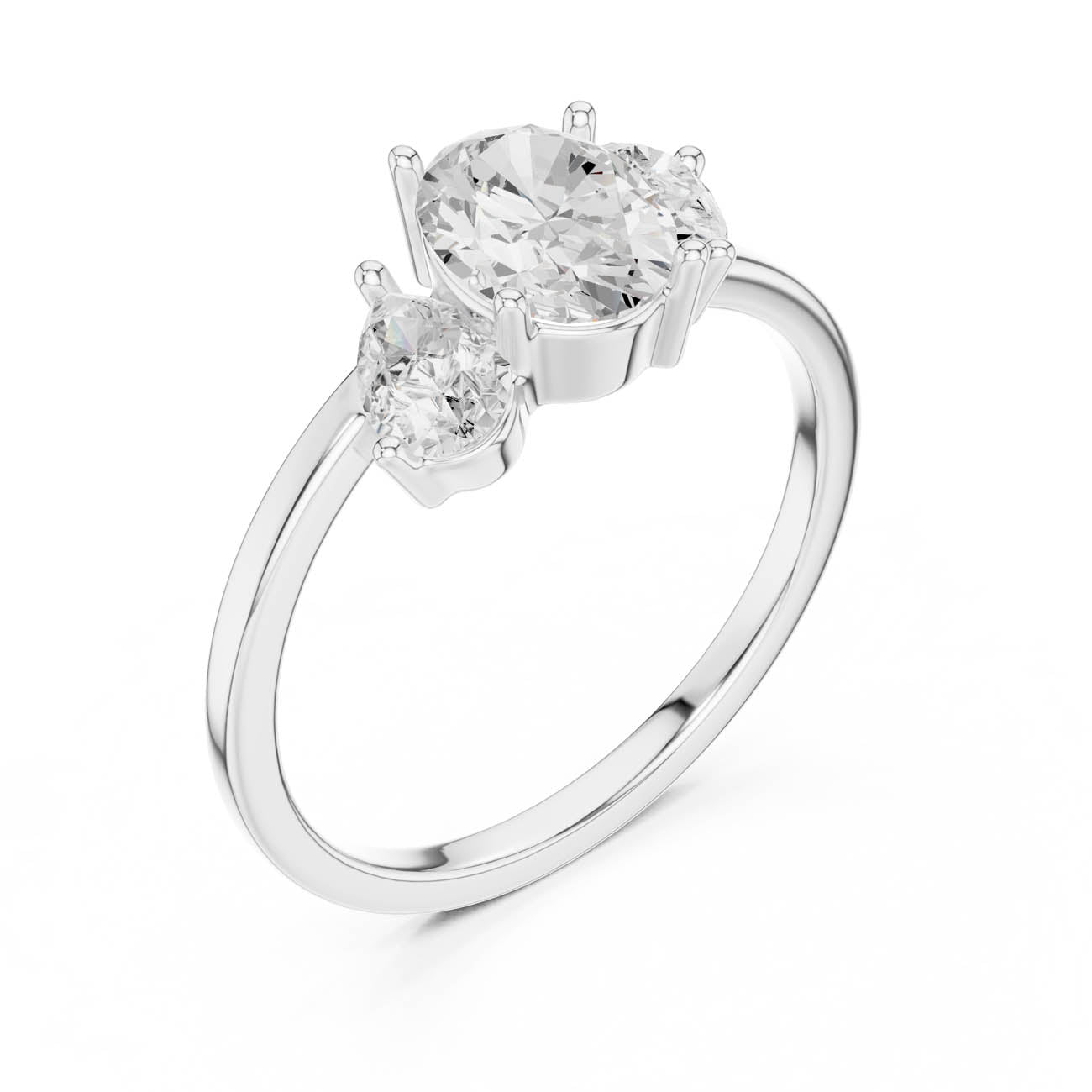 1.54 Ct. Oval Diamond Solitaire with Pear Side Accents (SBWR(10)) 6