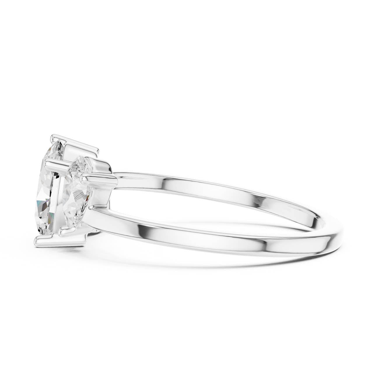 1.54 Ct. Oval Diamond Solitaire with Pear Side Accents (SBWR(10)) 11
