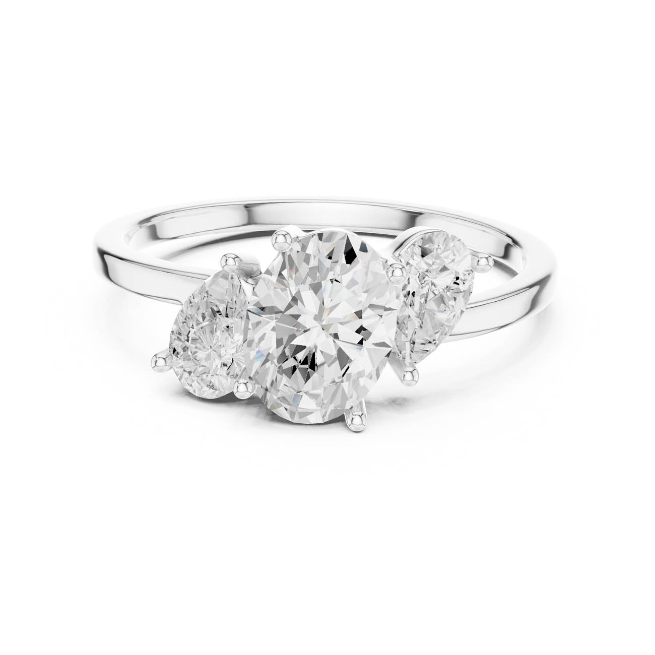 1.54 Ct. Oval Diamond Solitaire with Pear Side Accents (SBWR(10)) 5