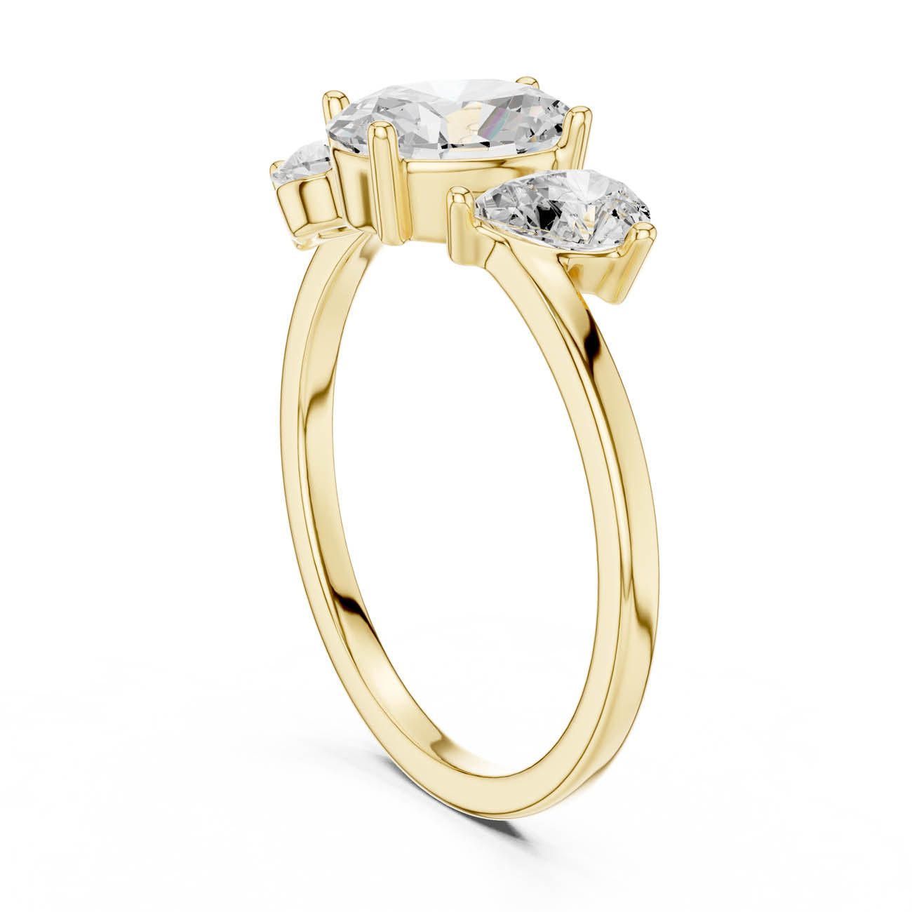 1.54 Ct. Oval Diamond Solitaire with Pear Side Accents (SBWR(10)) 3
