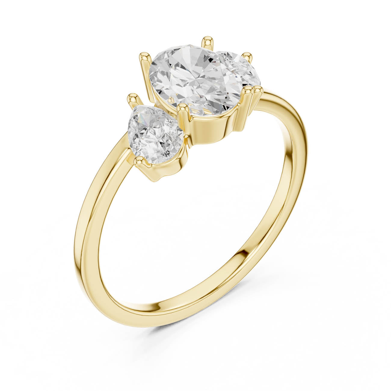 1.54 Ct. Oval Diamond Solitaire with Pear Side Accents (SBWR(10))