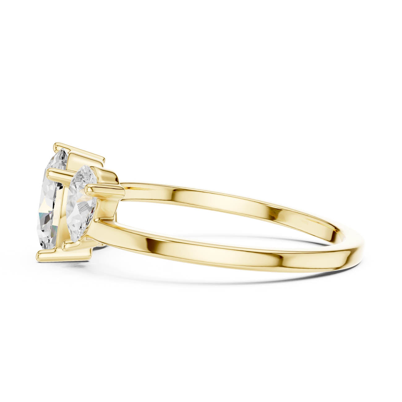 1.54 Ct. Oval Diamond Solitaire with Pear Side Accents (SBWR(10)) 4
