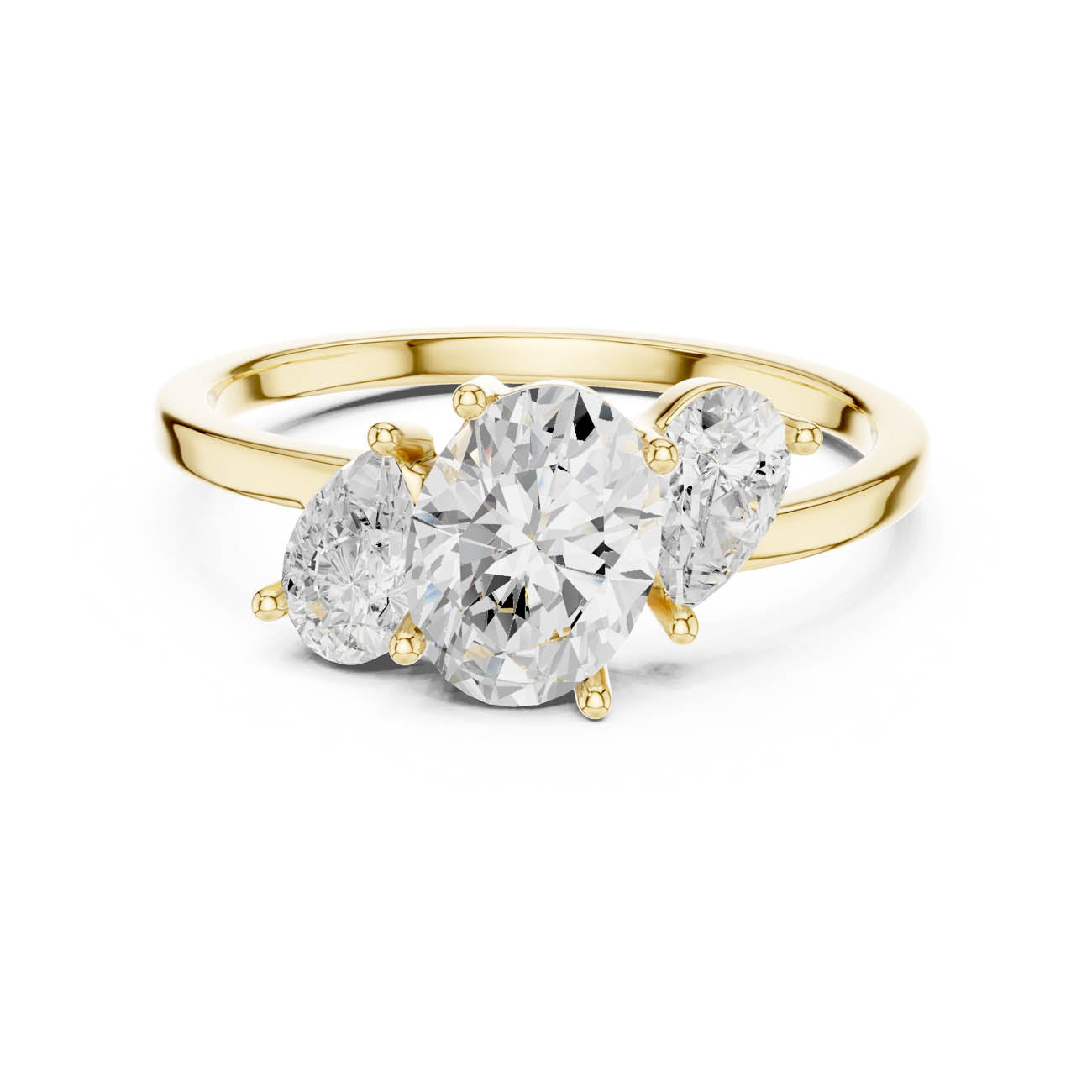 1.54 Ct. Oval Diamond Solitaire with Pear Side Accents (SBWR(10))