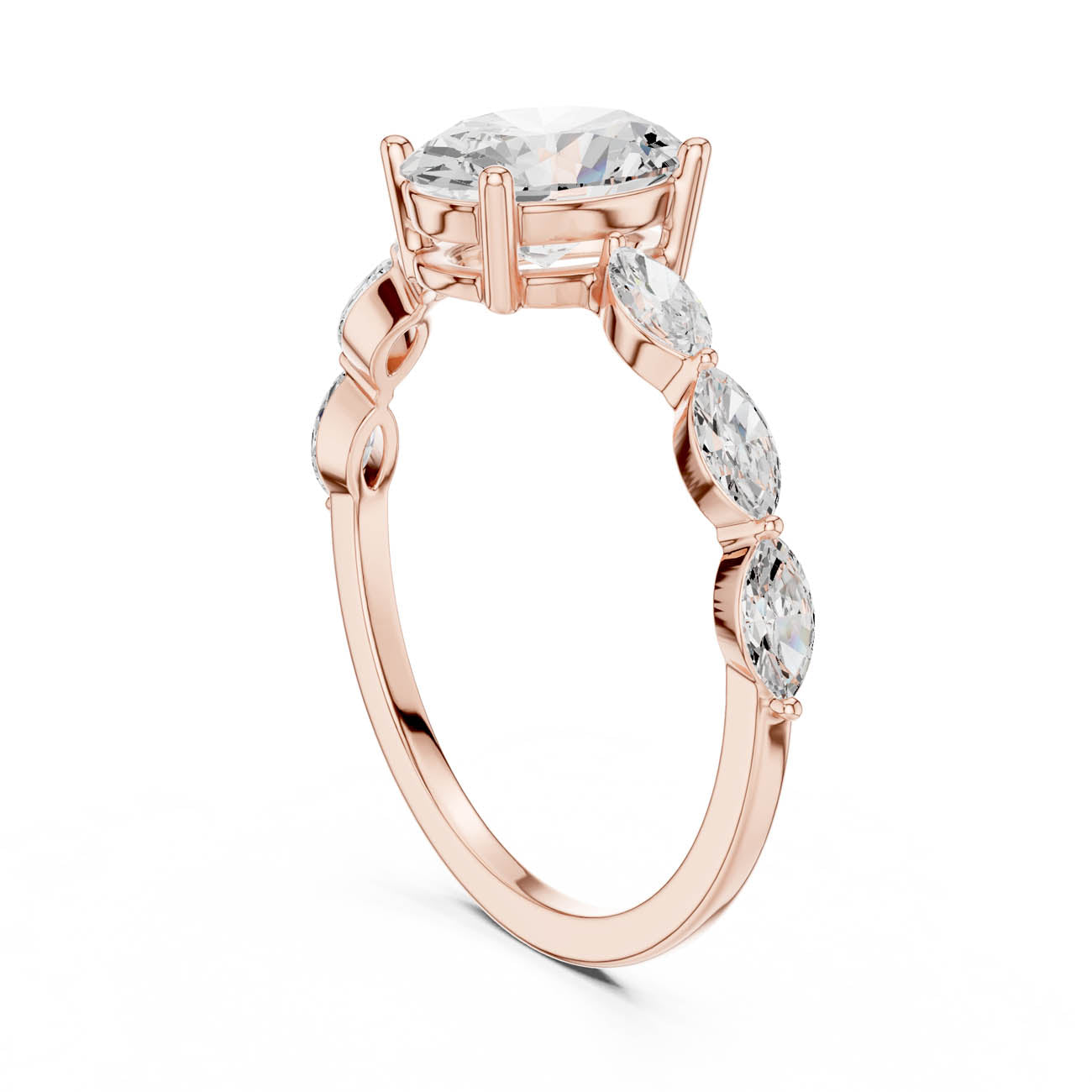 1.39 Ct. Oval Diamond Solitaire with Marquise Diamond set Band (SBWR(11)) 10