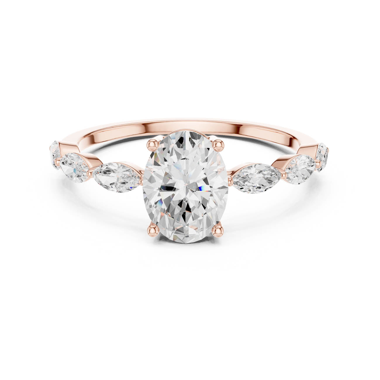 1.39 Ct. Oval Diamond Solitaire with Marquise Diamond set Band (SBWR(11)) 7