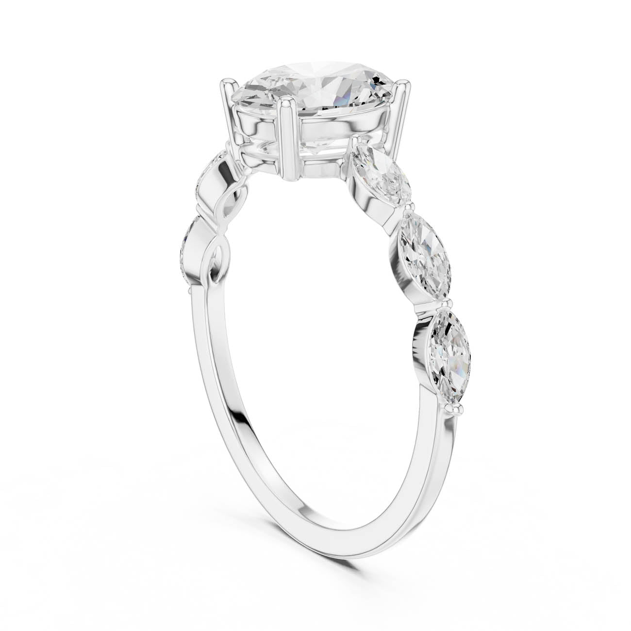 1.39 Ct. Oval Diamond Solitaire with Marquise Diamond set Band (SBWR(11)) 9