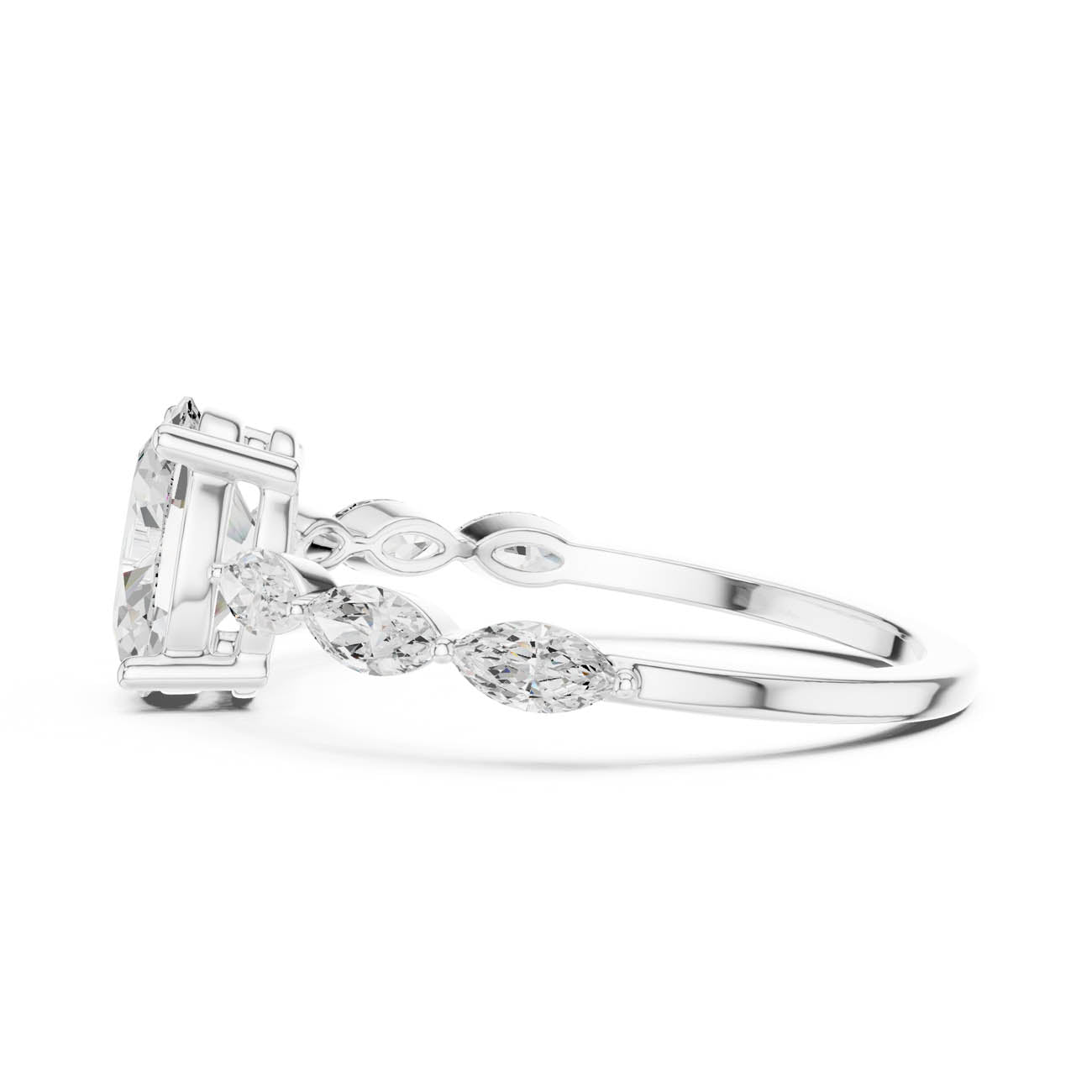 1.39 Ct. Oval Diamond Solitaire with Marquise Diamond set Band (SBWR(11)) 11