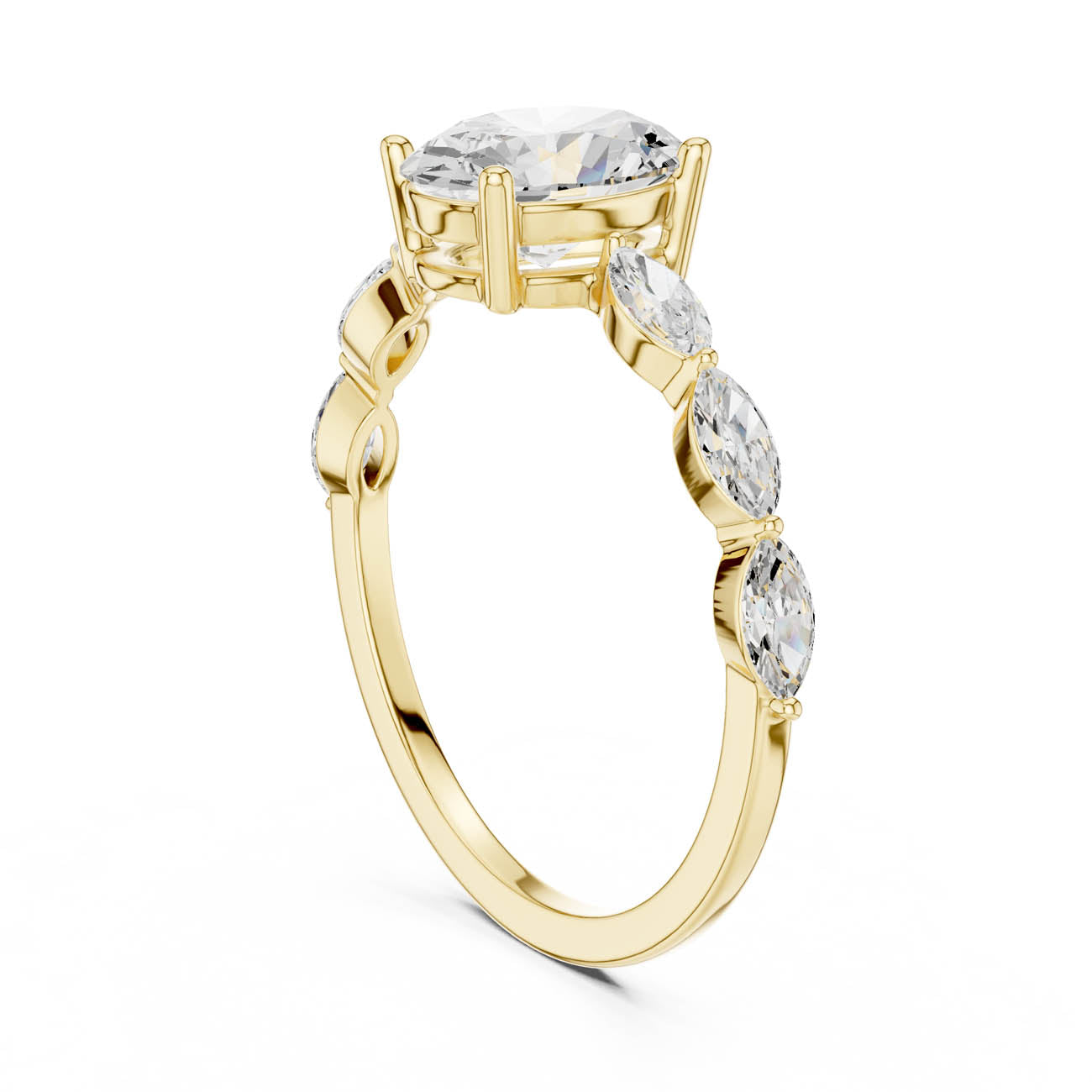 1.39 Ct. Oval Diamond Solitaire with Marquise Diamond set Band (SBWR(11)) 3