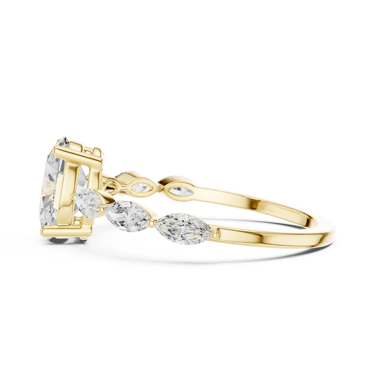 1.39 Ct. Oval Diamond Solitaire with Marquise Diamond set Band (SBWR(11)) 4
