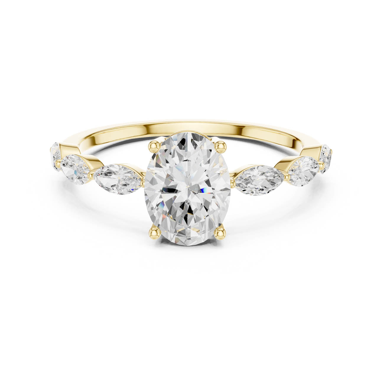 1.39 Ct. Oval Diamond Solitaire with Marquise Diamond set Band (SBWR(11)) 5