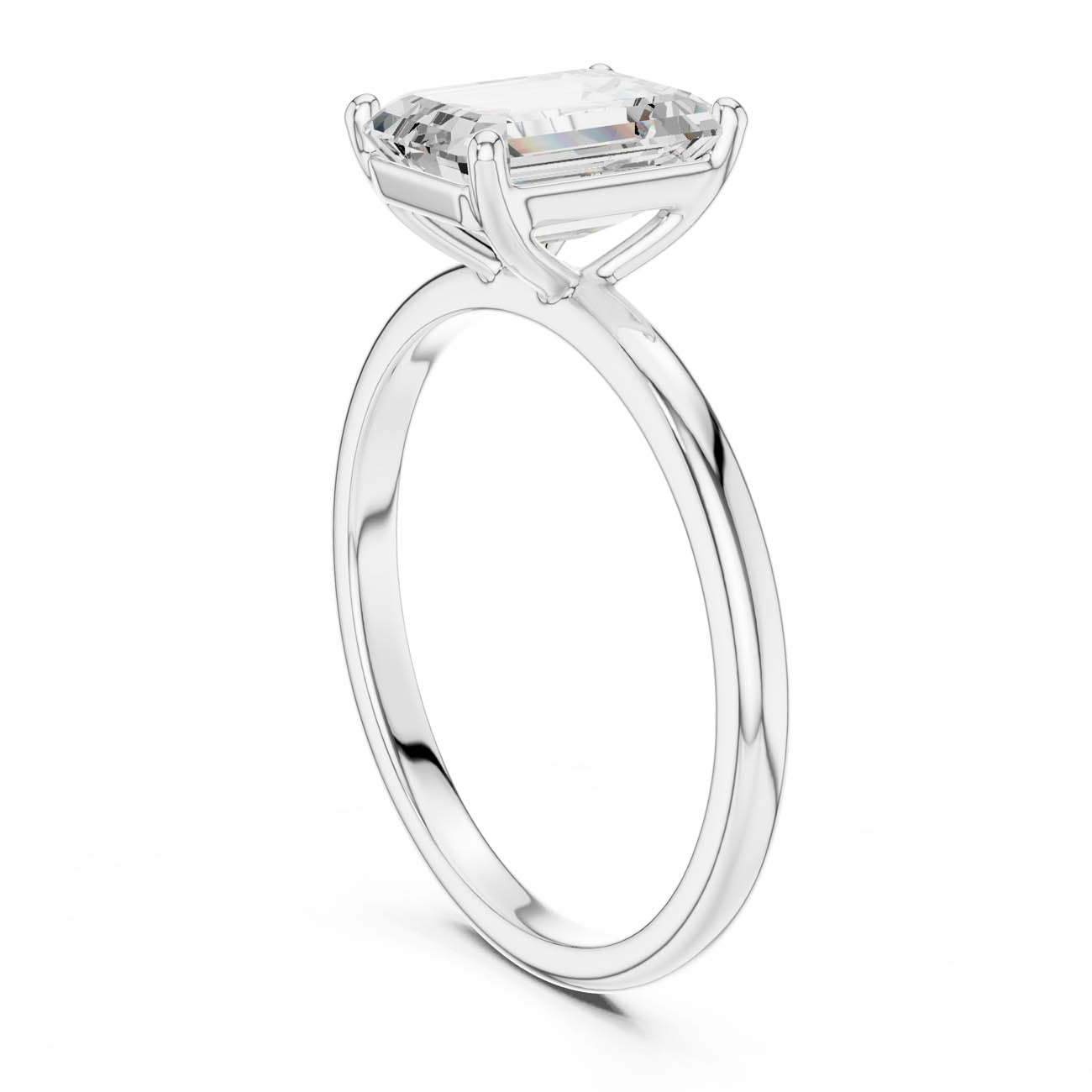 2.00 Ct. Emerald Cut Diamond Solitaire with Classic Four-Prong Setting (SBWR(20)) 10