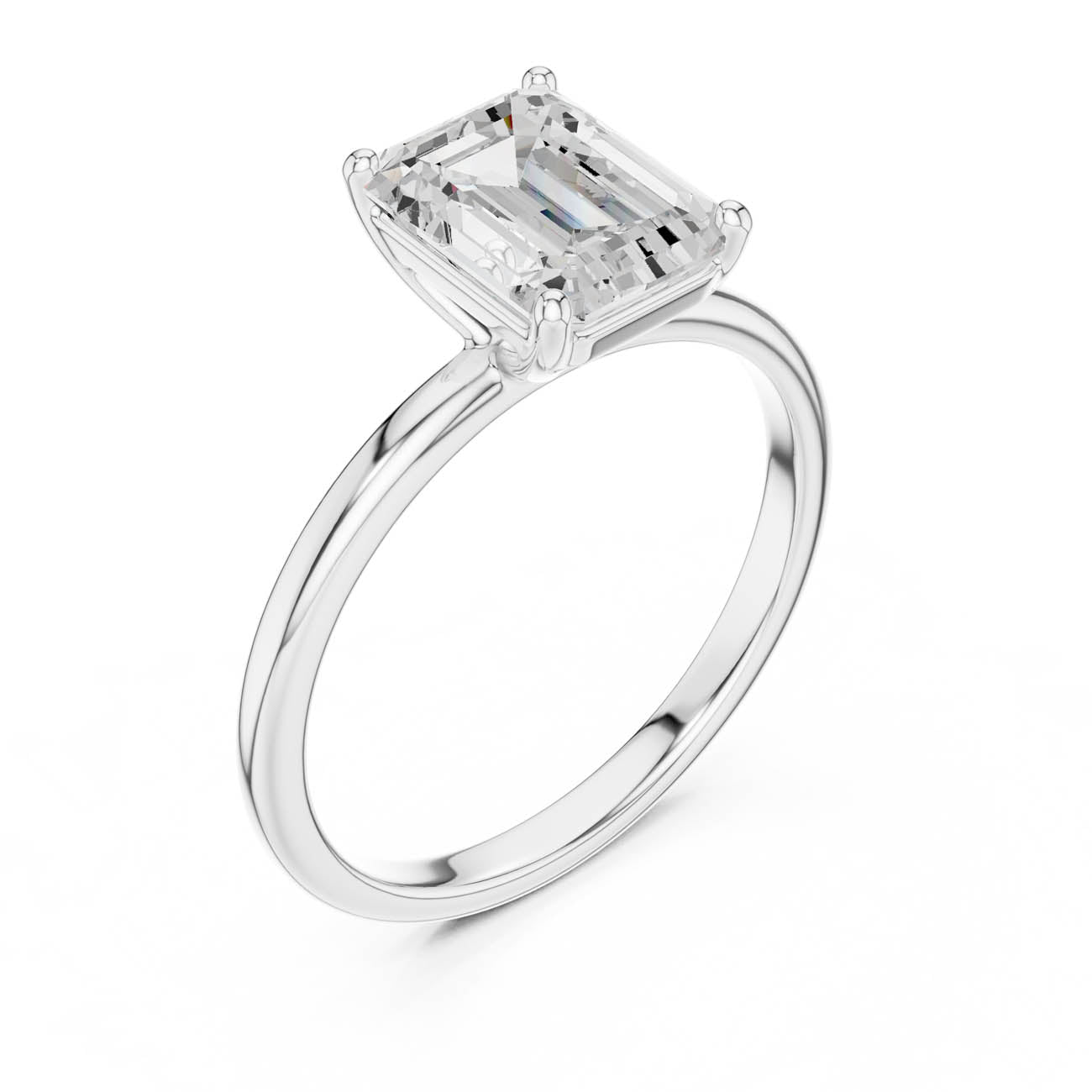 2.00 Ct. Emerald Cut Diamond Solitaire with Classic Four-Prong Setting (SBWR(20)) 8