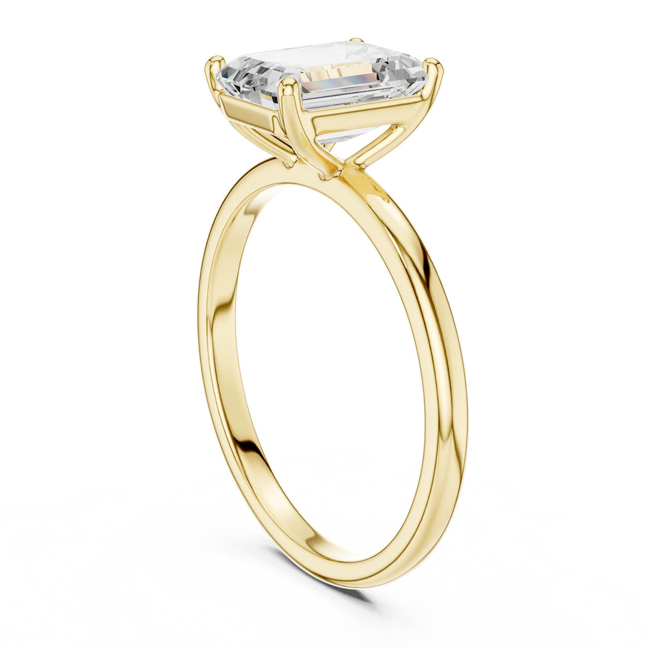 2.00 Ct. Emerald Cut Diamond Solitaire with Classic Four-Prong Setting (SBWR(20)) 3
