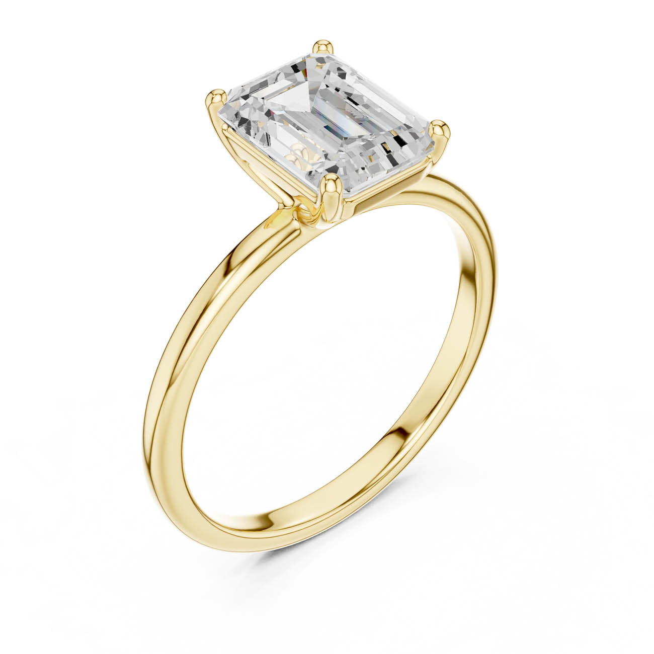 2.00 Ct. Emerald Cut Diamond Solitaire with Classic Four-Prong Setting (SBWR(20))
