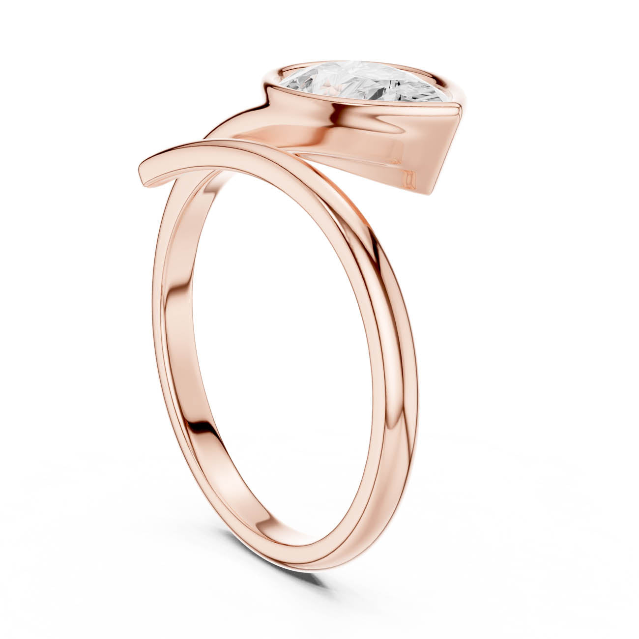 1.22 Ct. Pear Shaped Diamond Snake Ring with Bezel Setting (SBWR(22)) 8