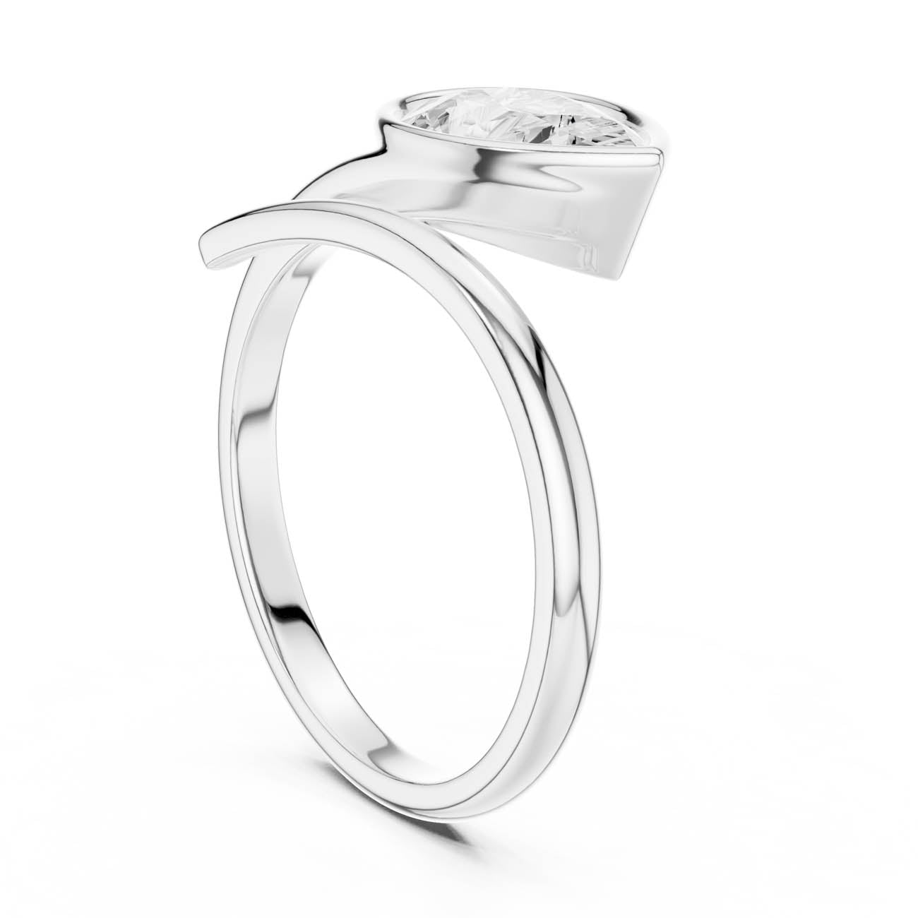 1.22 Ct. Pear Shaped Diamond Snake Ring with Bezel Setting (SBWR(22)) 9