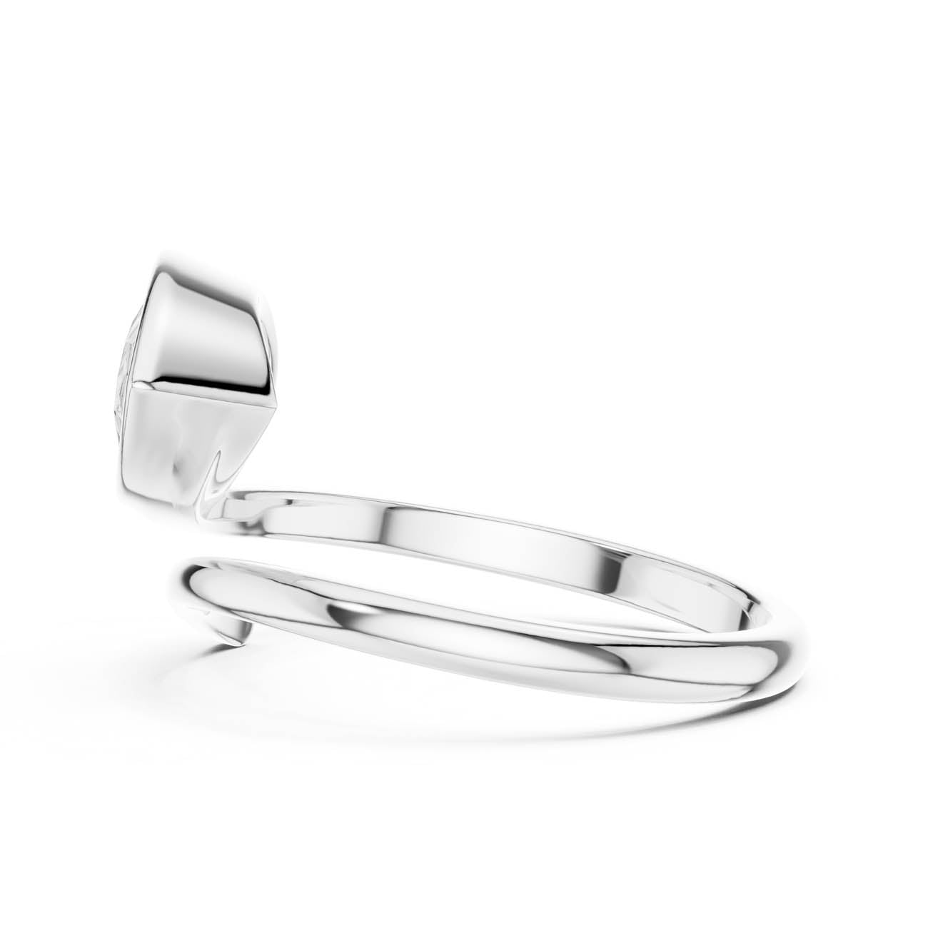 1.22 Ct. Pear Shaped Diamond Snake Ring with Bezel Setting (SBWR(22)) 11