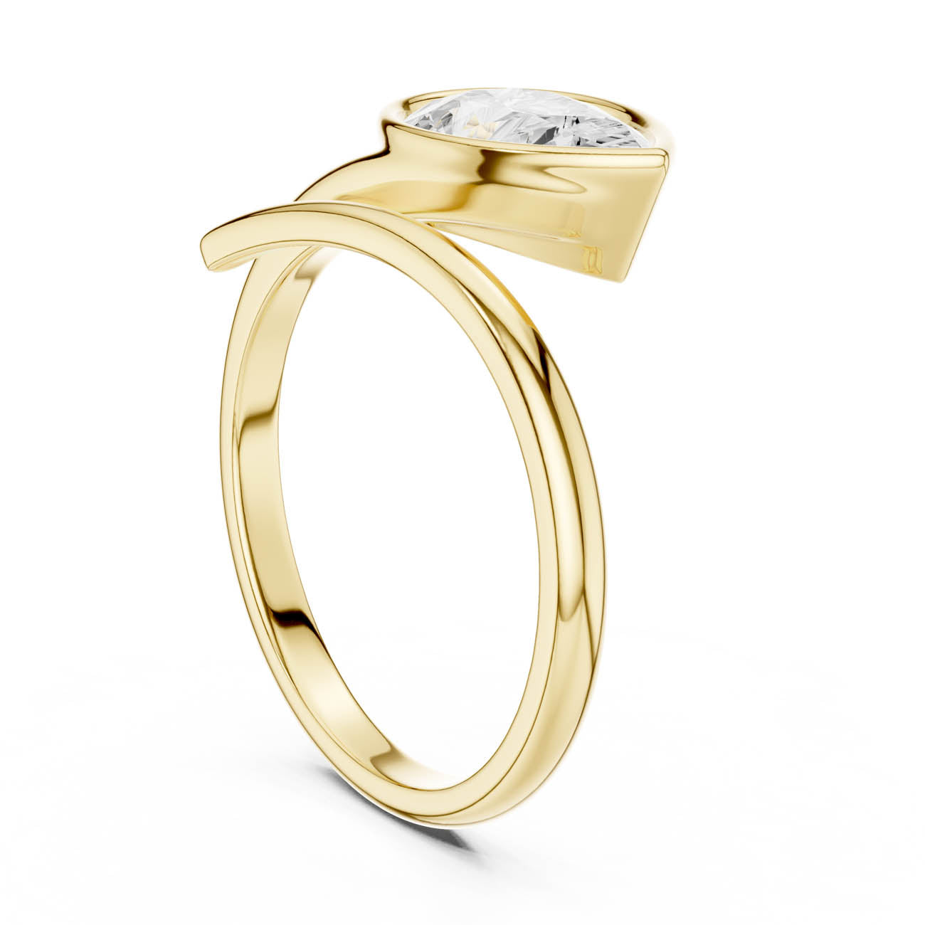 1.22 Ct. Pear Shaped Diamond Snake Ring with Bezel Setting (SBWR(22)) 3