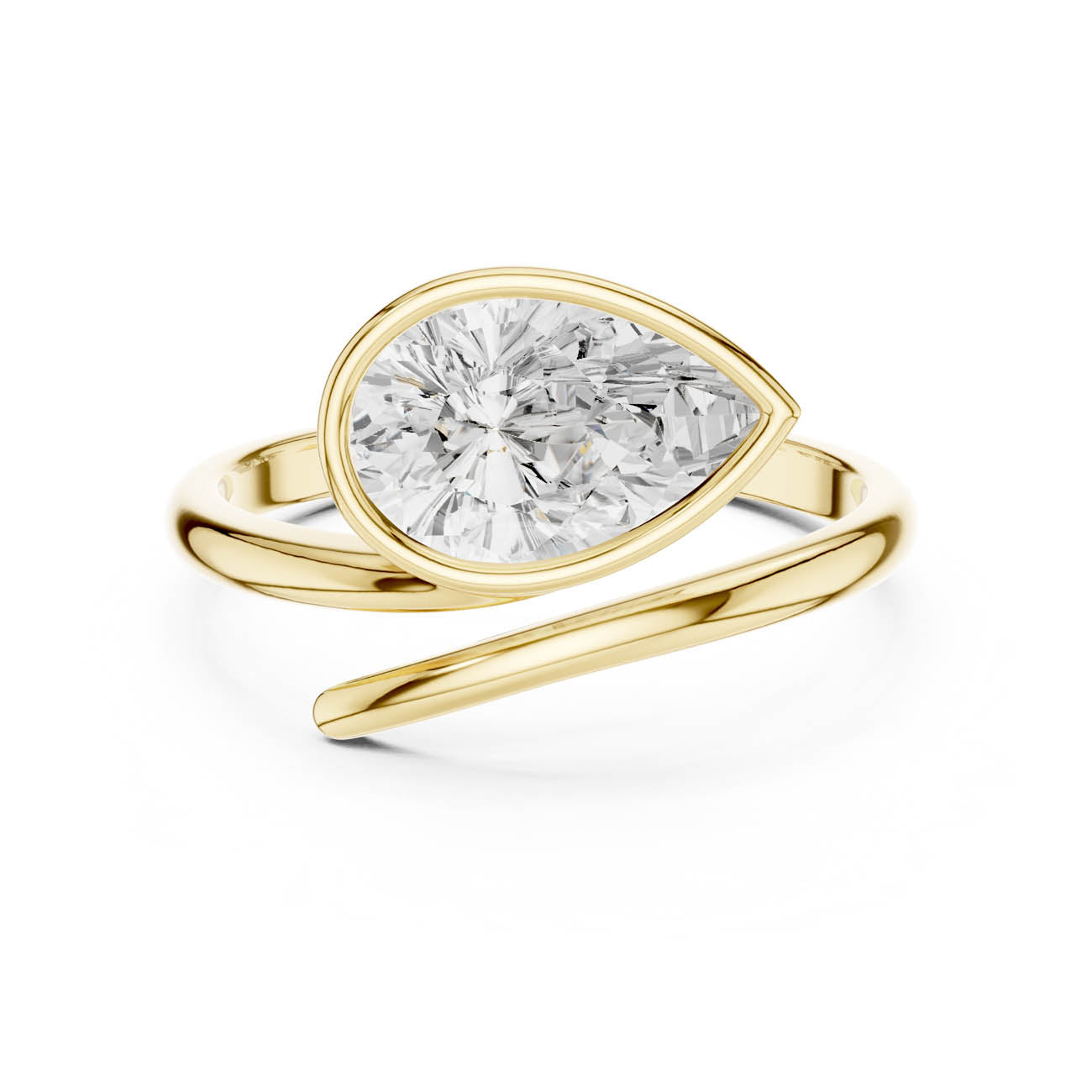 1.22 Ct. Pear Shaped Diamond Snake Ring with Bezel Setting (SBWR(22))