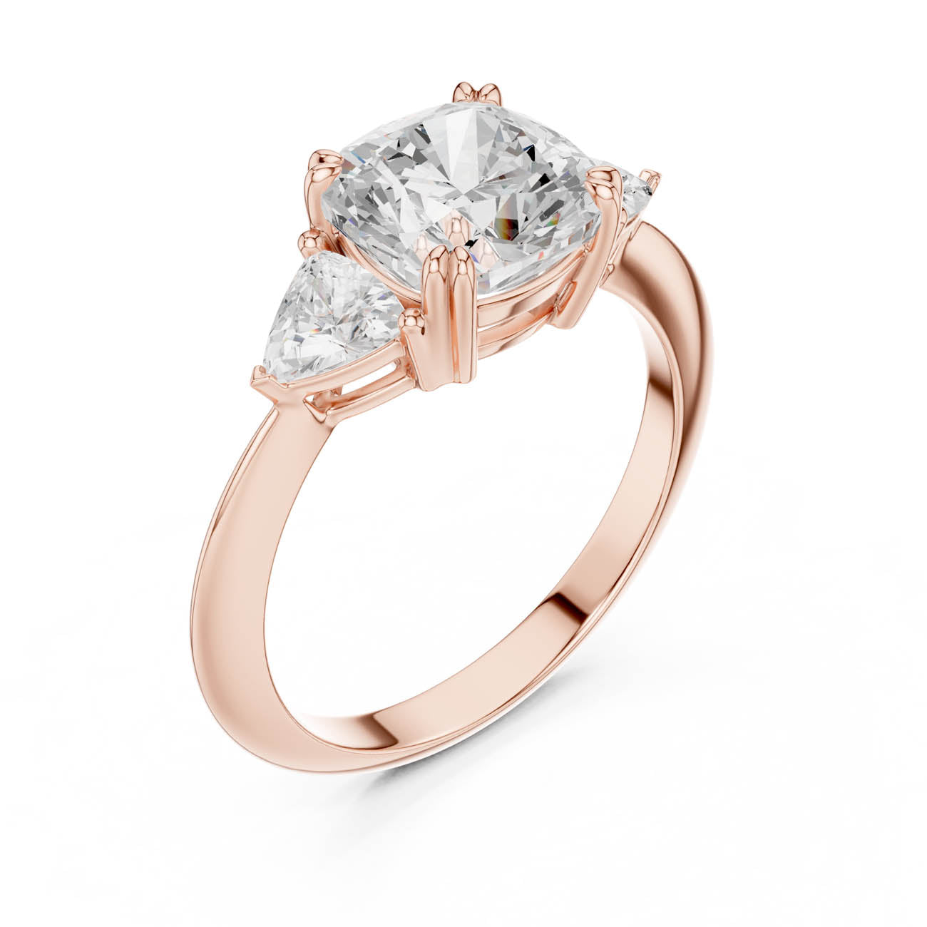 3.12 Ct. Cushion Diamond Solitaire with Trillion Side Stones (SBWR(25)) 6