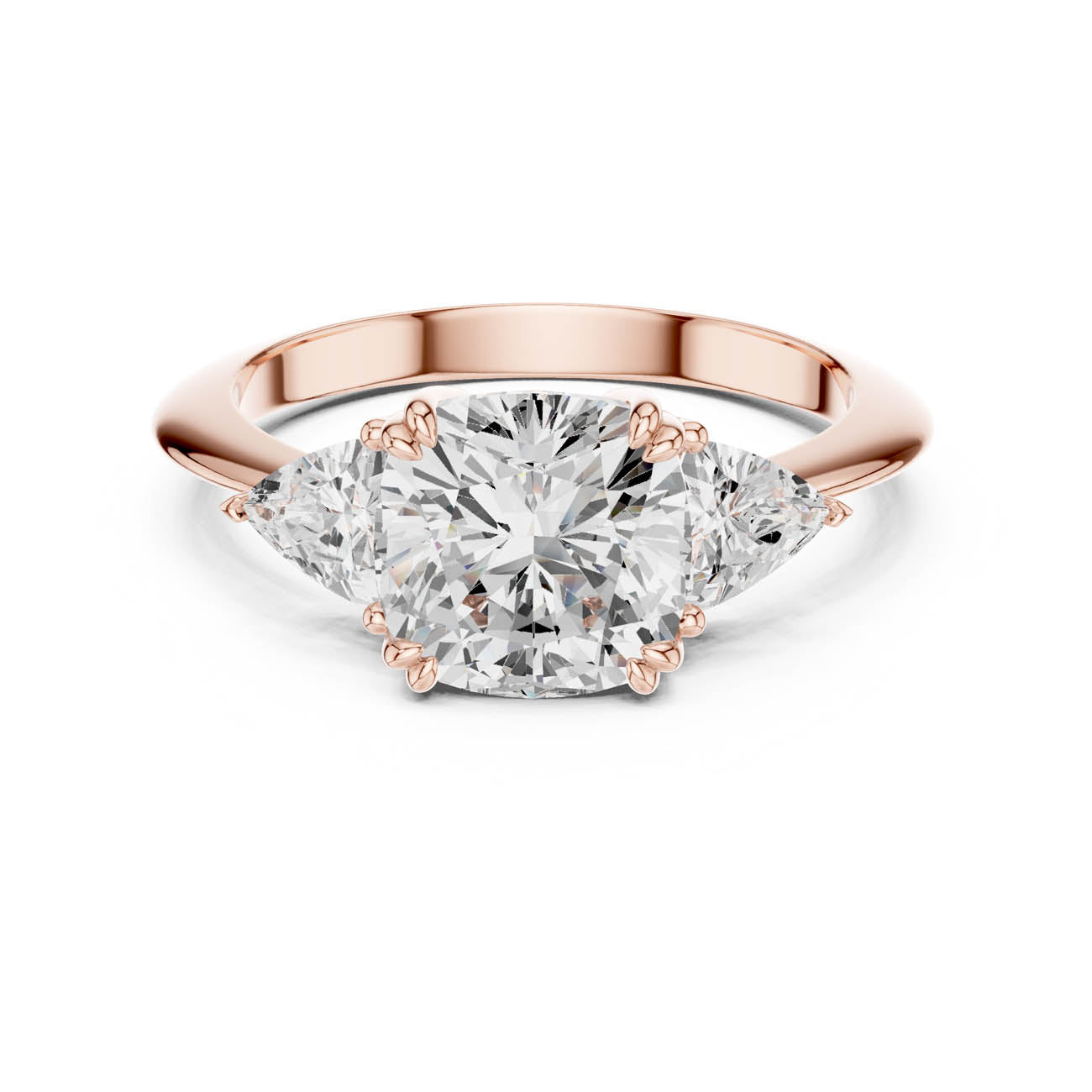 3.12 Ct. Cushion Diamond Solitaire with Trillion Side Stones (SBWR(25)) 7