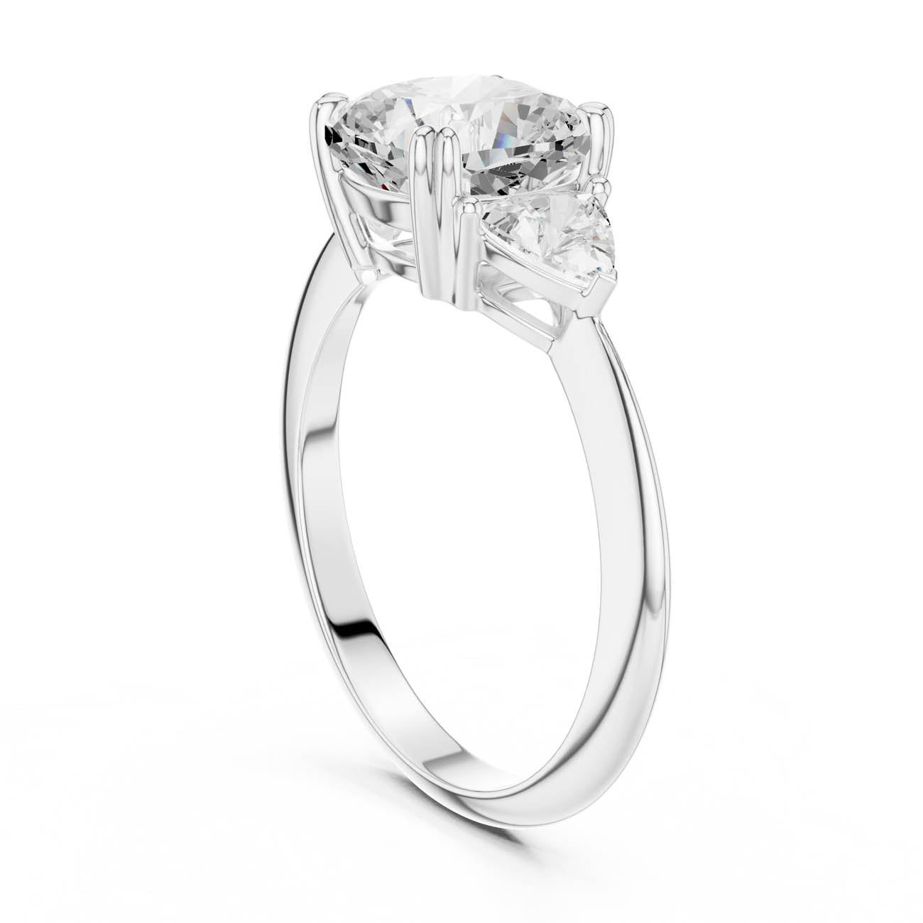 3.12 Ct. Cushion Diamond Solitaire with Trillion Side Stones (SBWR(25)) 11