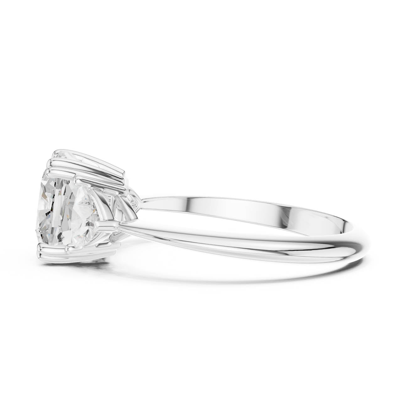 3.12 Ct. Cushion Diamond Solitaire with Trillion Side Stones (SBWR(25)) 10