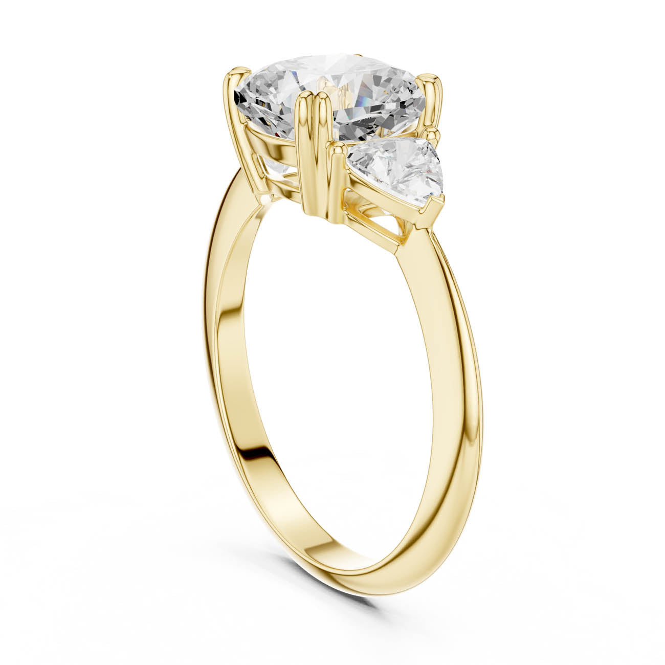 3.12 Ct. Cushion Diamond Solitaire with Trillion Side Stones (SBWR(25)) 3
