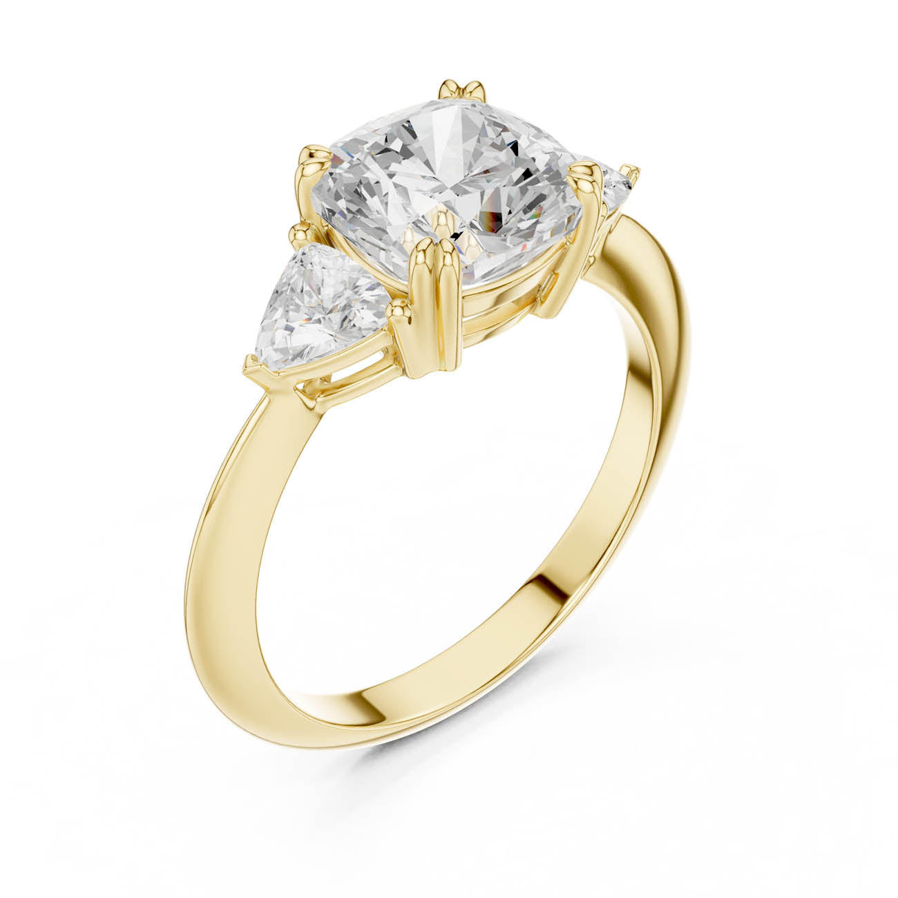 3.12 Ct. Cushion Diamond Solitaire with Trillion Side Stones (SBWR(25))