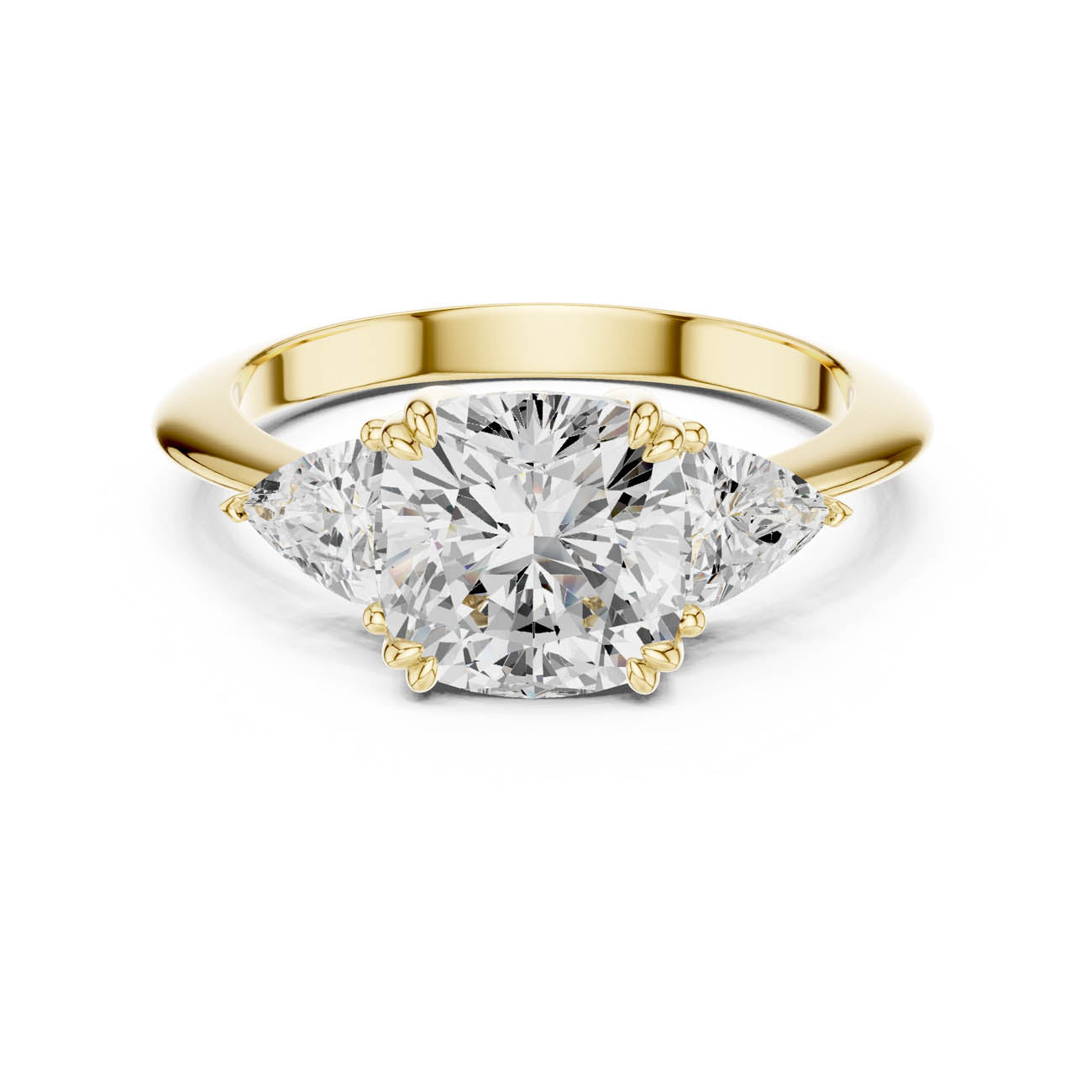 3.12 Ct. Cushion Diamond Solitaire with Trillion Side Stones (SBWR(25)) 5