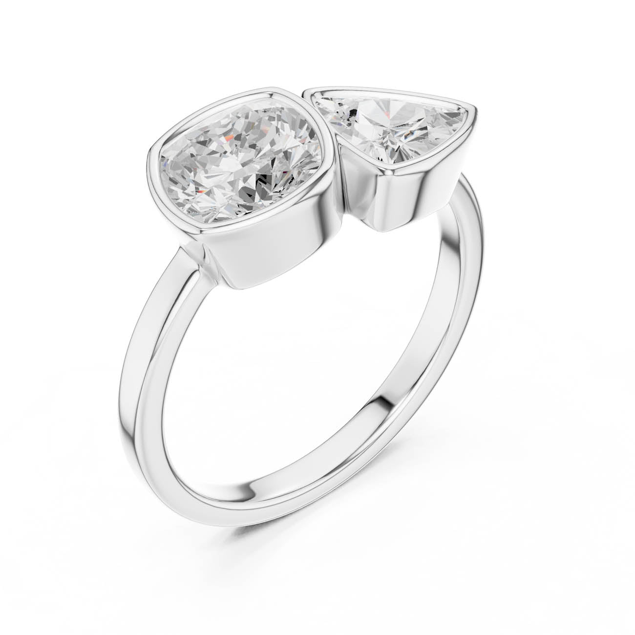 1.95 Ct. Cushion and Trillion Diamond Two-Stone Ring (SBWR(27)) 6