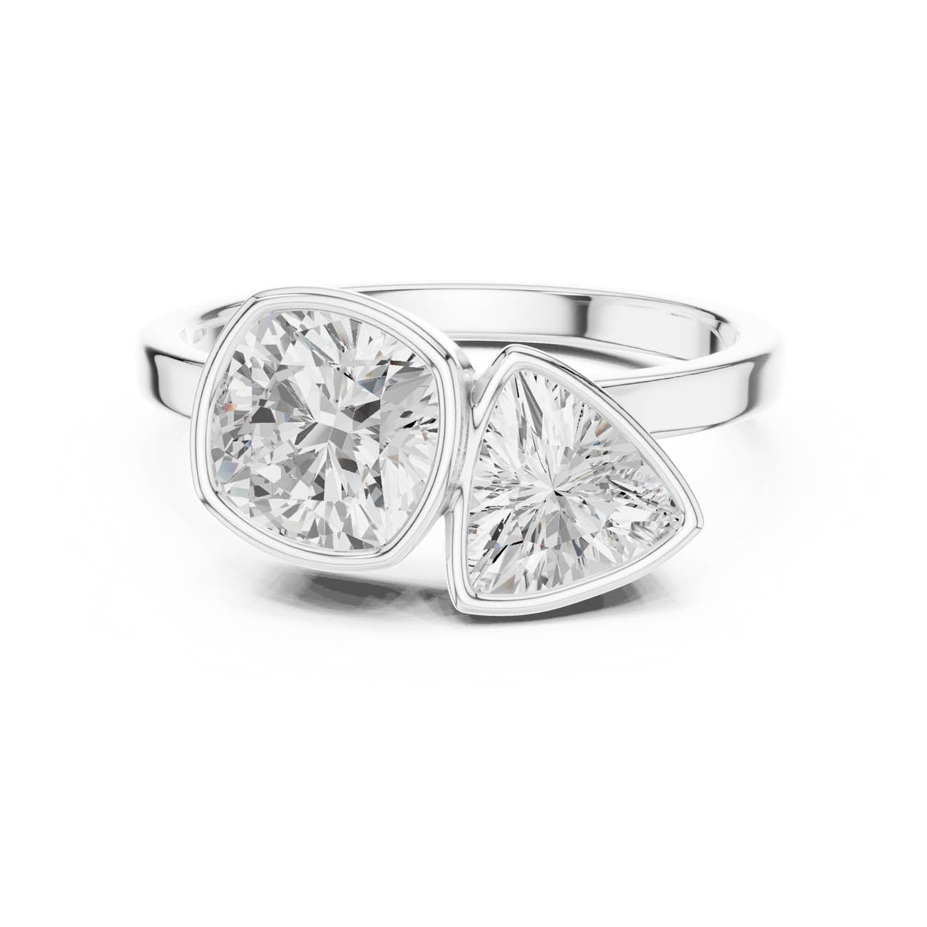1.95 Ct. Cushion and Trillion Diamond Two-Stone Ring (SBWR(27)) 5