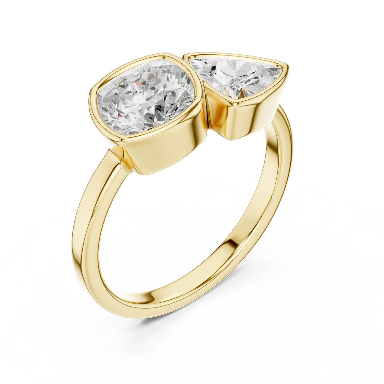 1.95 Ct. Cushion and Trillion Diamond Two-Stone Ring (SBWR(27))
