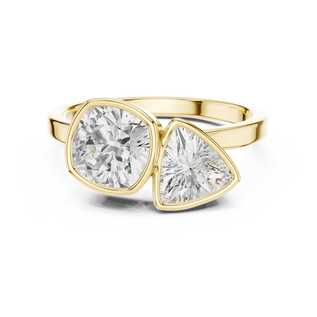 1.95 Ct. Cushion and Trillion Diamond Two-Stone Ring (SBWR(27))
