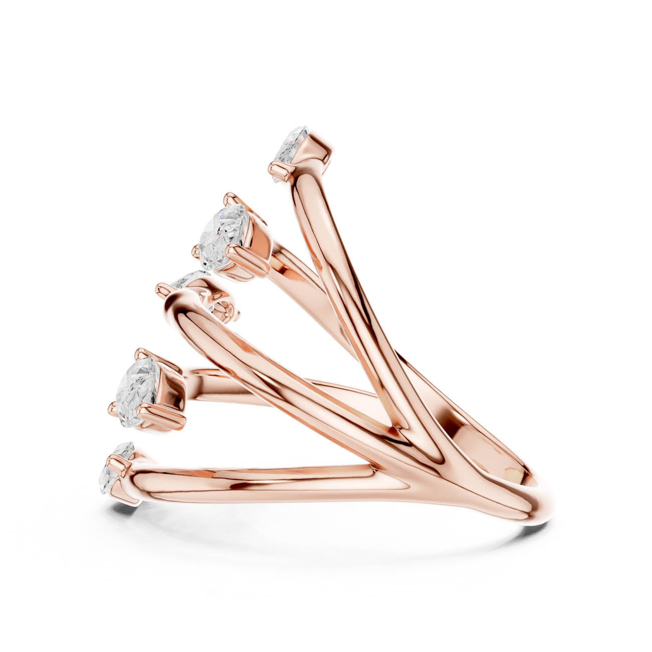 1.18 Ct. Marquise and Pear Diamond Wrap Ring with Multi-Row Open Design (SBWR(28)) 12