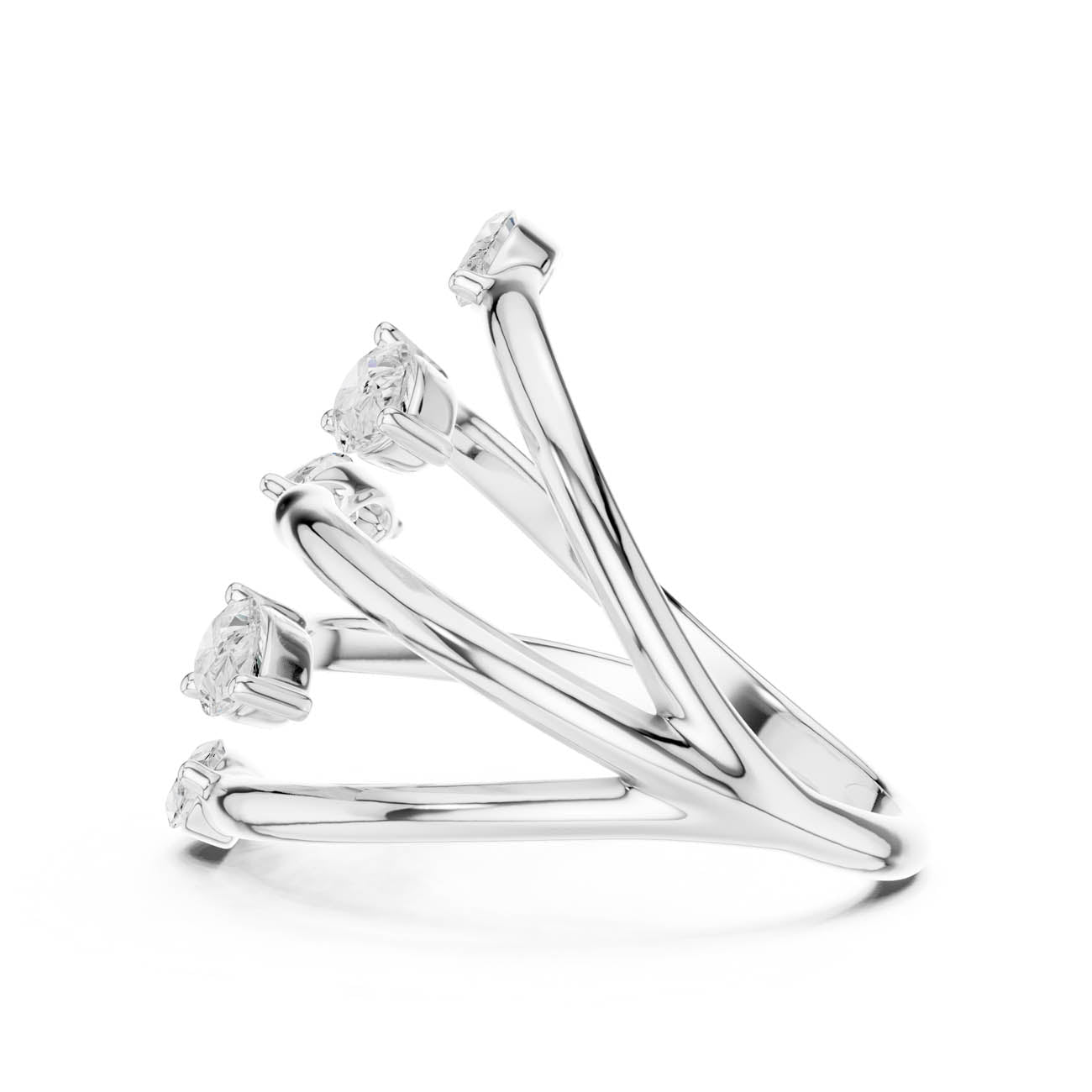 1.18 Ct. Marquise and Pear Diamond Wrap Ring with Multi-Row Open Design (SBWR(28)) 11