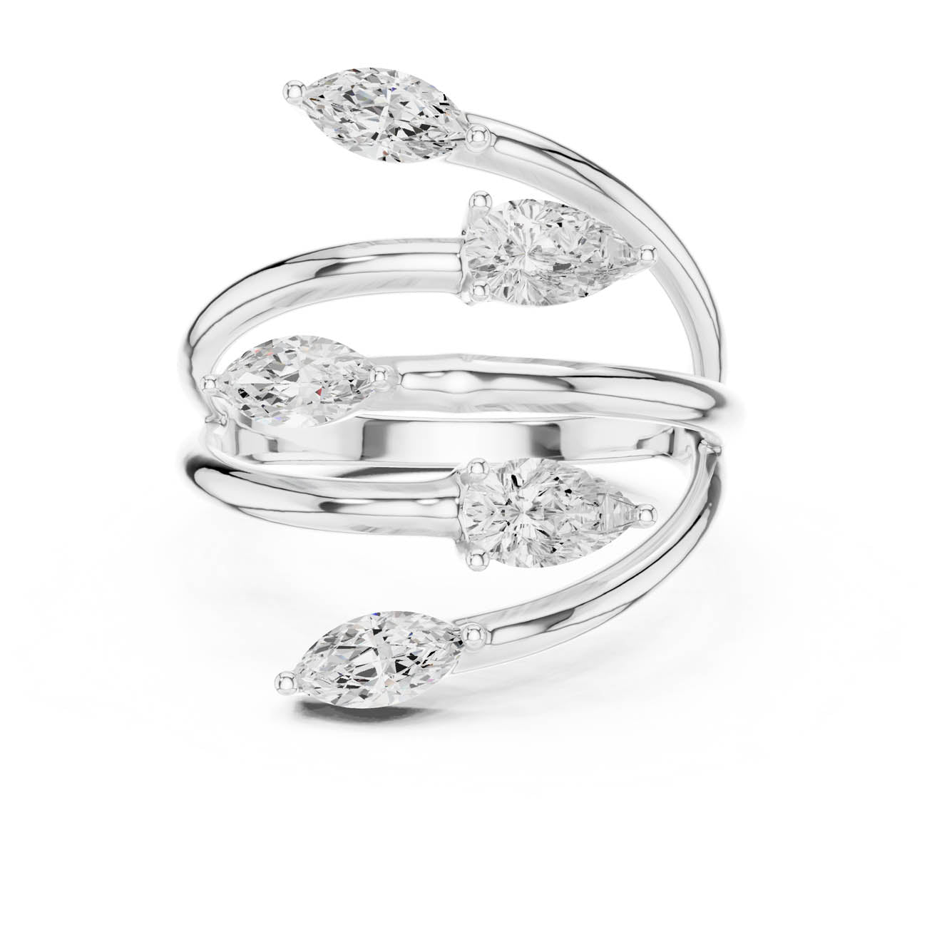 1.18 Ct. Marquise and Pear Diamond Wrap Ring with Multi-Row Open Design (SBWR(28)) 3