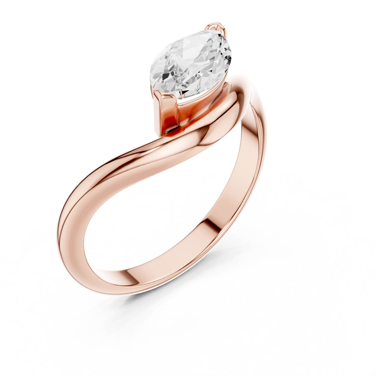 .87 Ct. Marquise Diamond Wave Solitaire Ring (SBWR(30)) 6