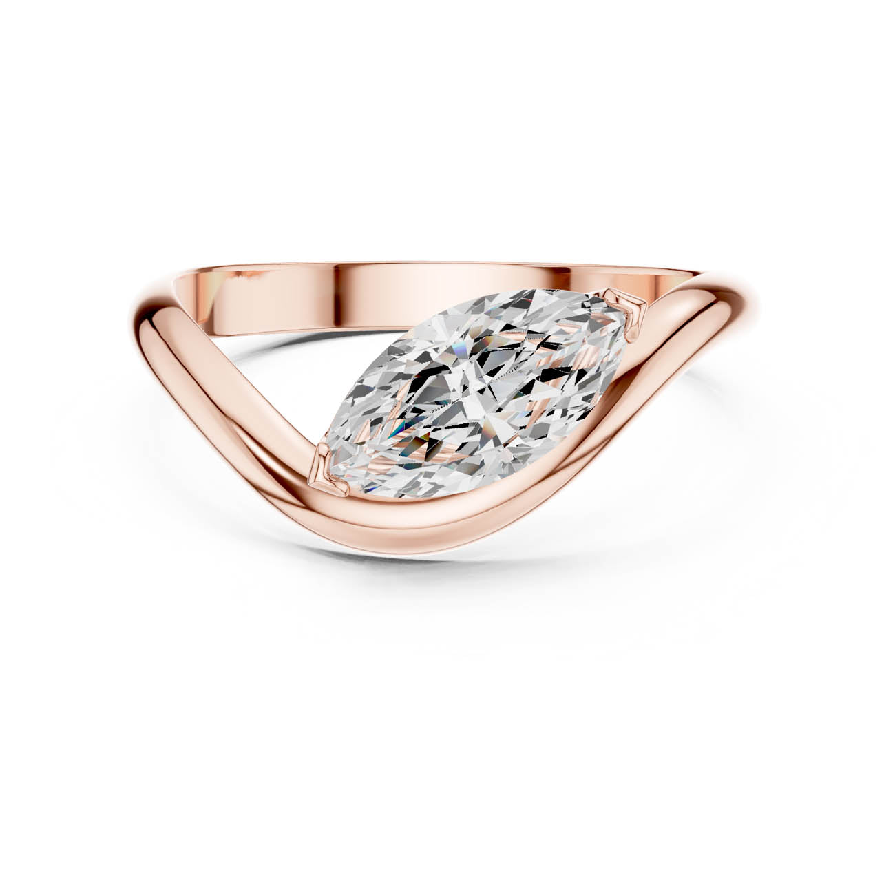 .87 Ct. Marquise Diamond Wave Solitaire Ring (SBWR(30)) 5