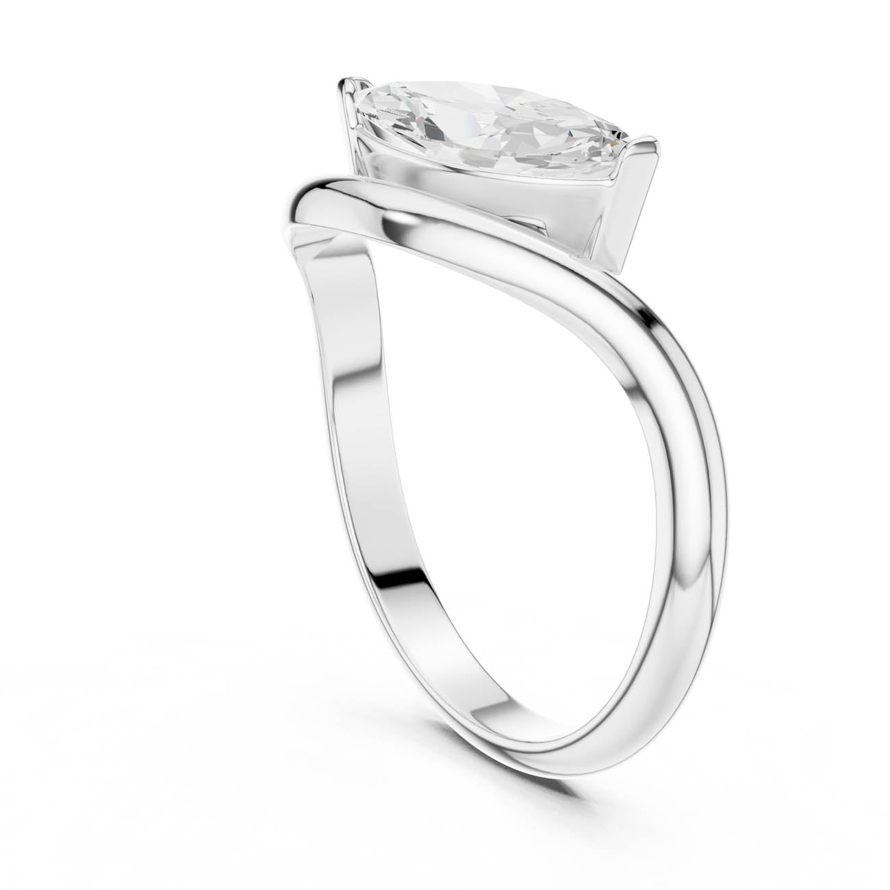.87 Ct. Marquise Diamond Wave Solitaire Ring (SBWR(30)) 9