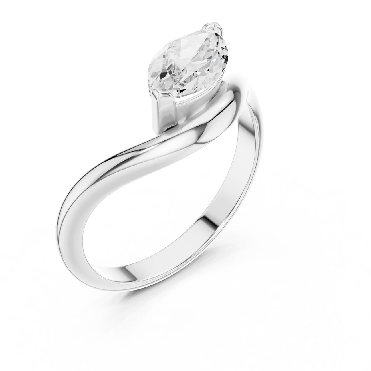 .87 Ct. Marquise Diamond Wave Solitaire Ring (SBWR(30)) 10