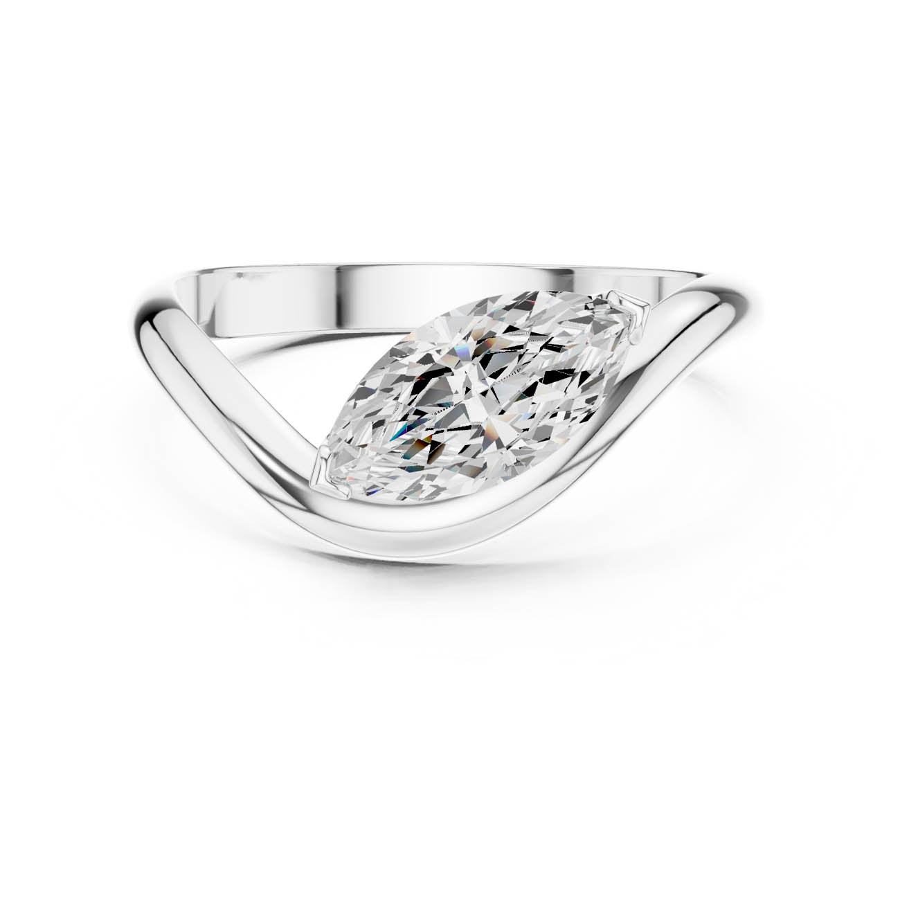 .87 Ct. Marquise Diamond Wave Solitaire Ring (SBWR(30)) 7