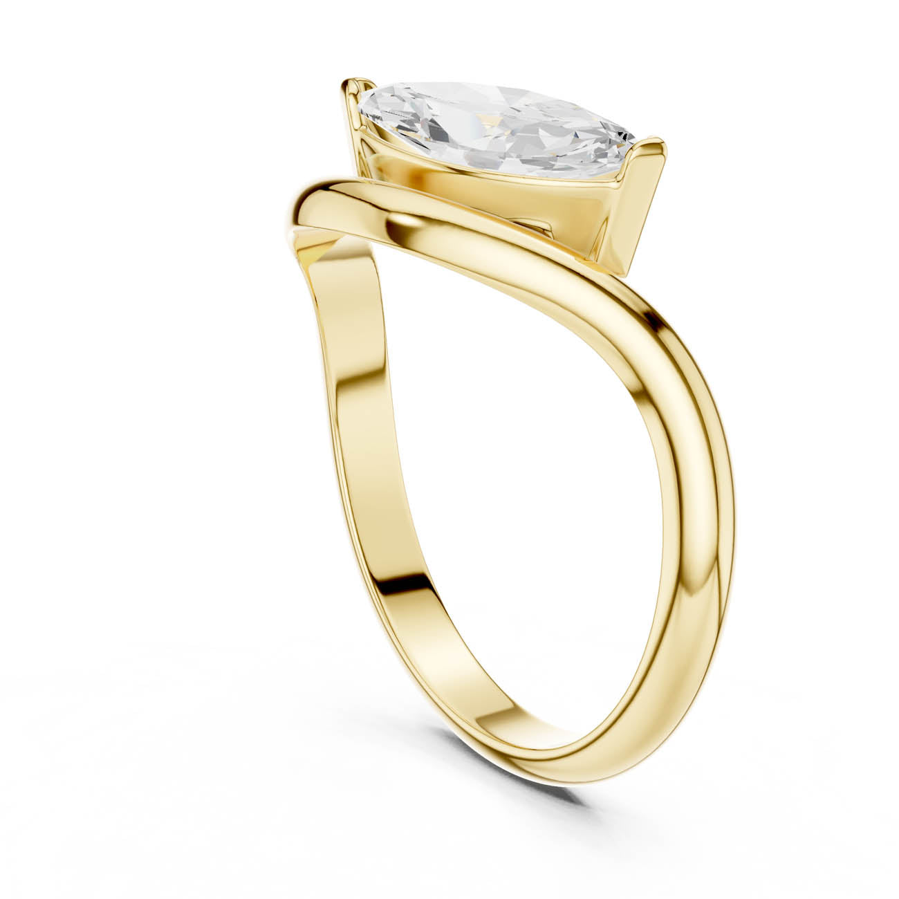 .87 Ct. Marquise Diamond Wave Solitaire Ring (SBWR(30))