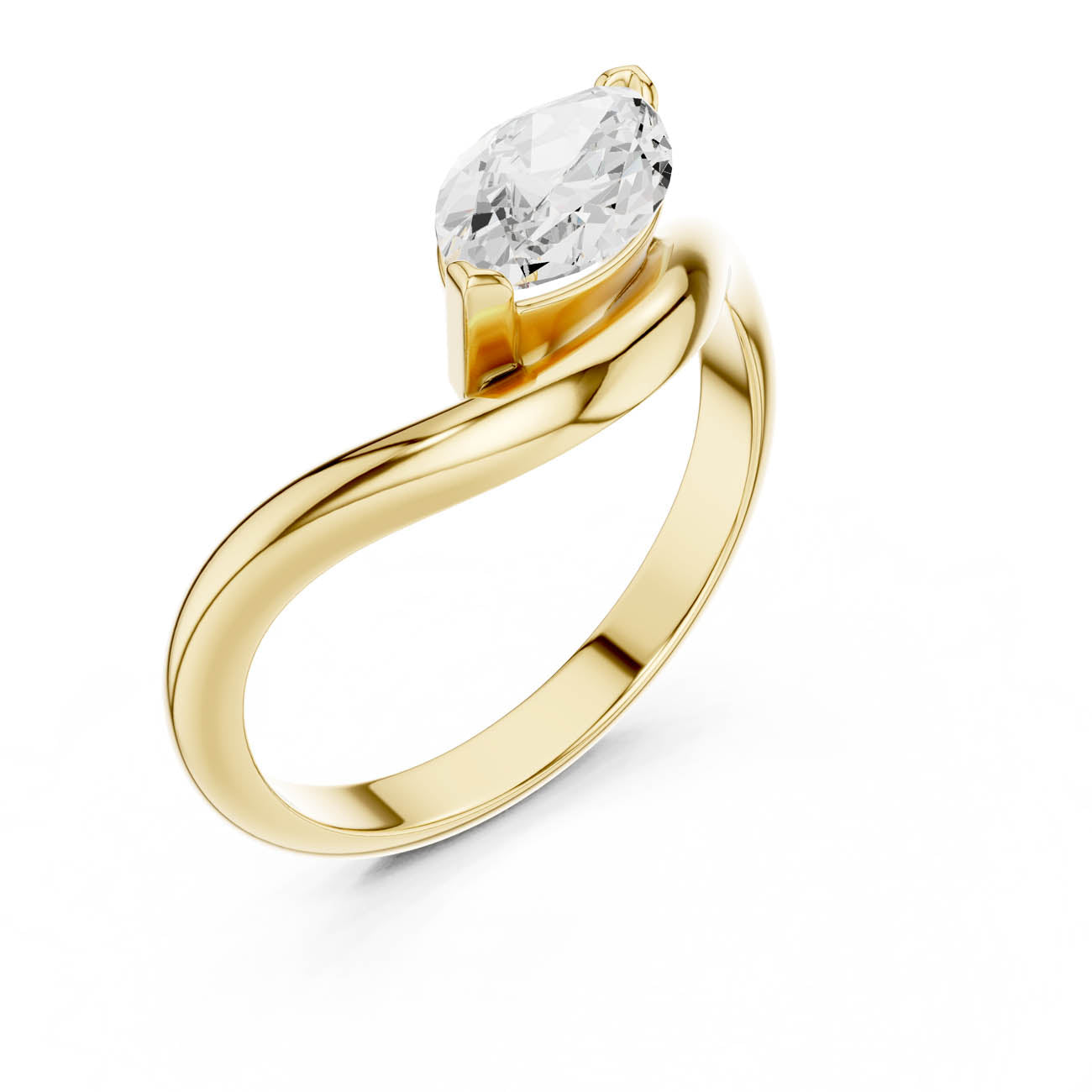 .87 Ct. Marquise Diamond Wave Solitaire Ring (SBWR(30)) 3