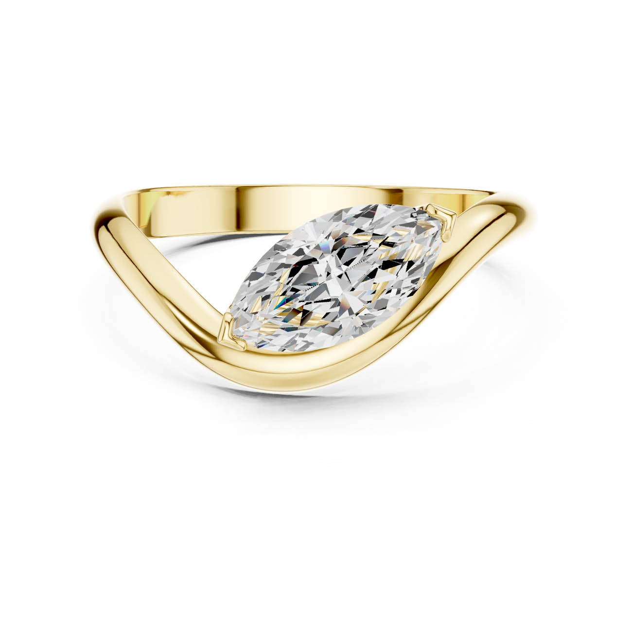 .87 Ct. Marquise Diamond Wave Solitaire Ring (SBWR(30))